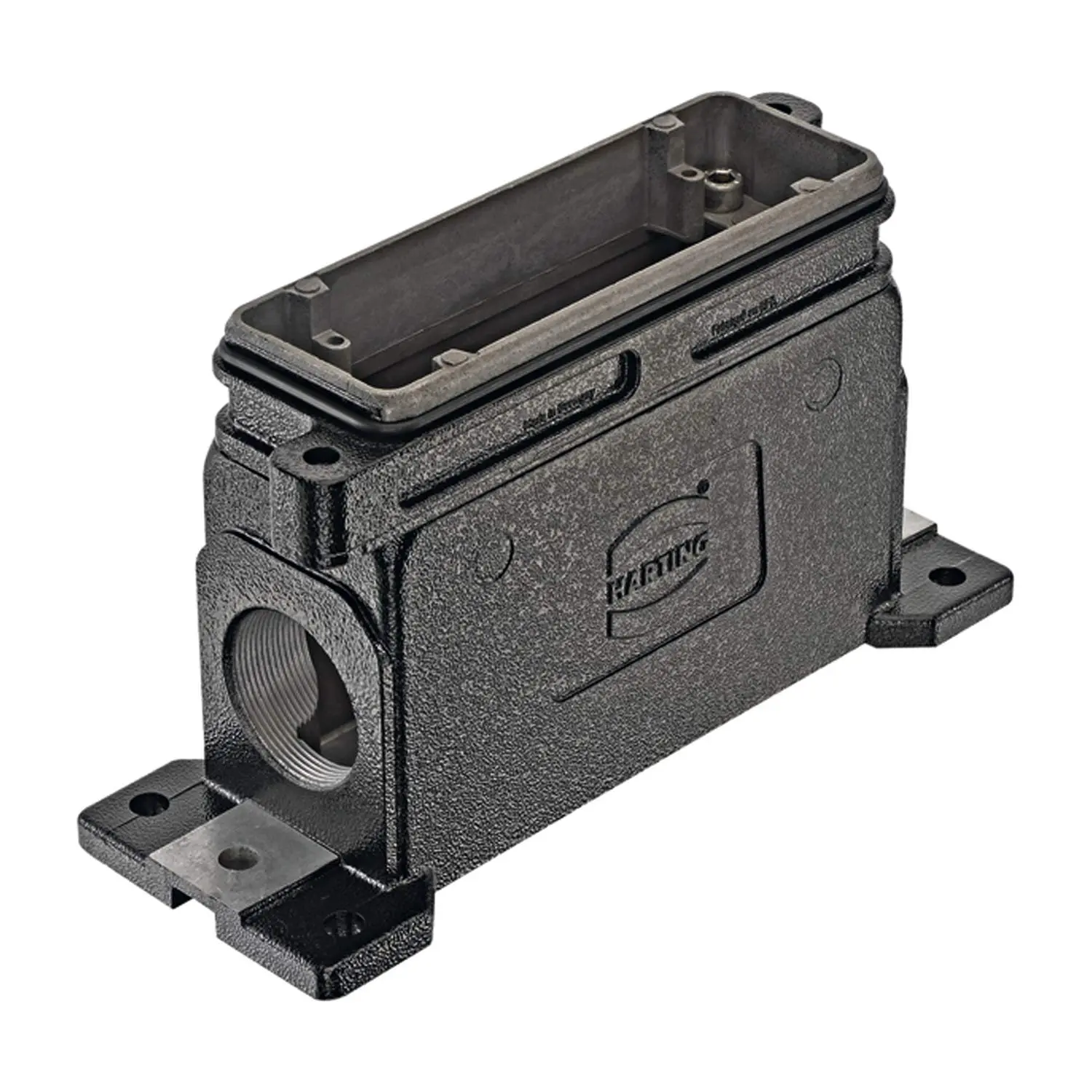 Produktfoto 1 von 19400241273 Harting Han 24HPR Sockelgehäuse, 2xM40 seitlicher Kabelabgang, Schraubverriegelung