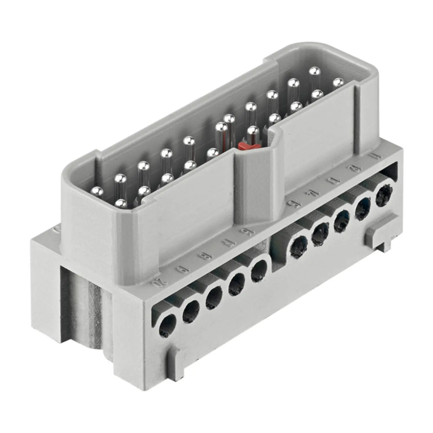 Produktfoto 1 von 19410202601 HARTING Han-Eco Mod.20E Stifteinsatz (M) Schraubanschluss, 20-polig+PE 500V, 16A