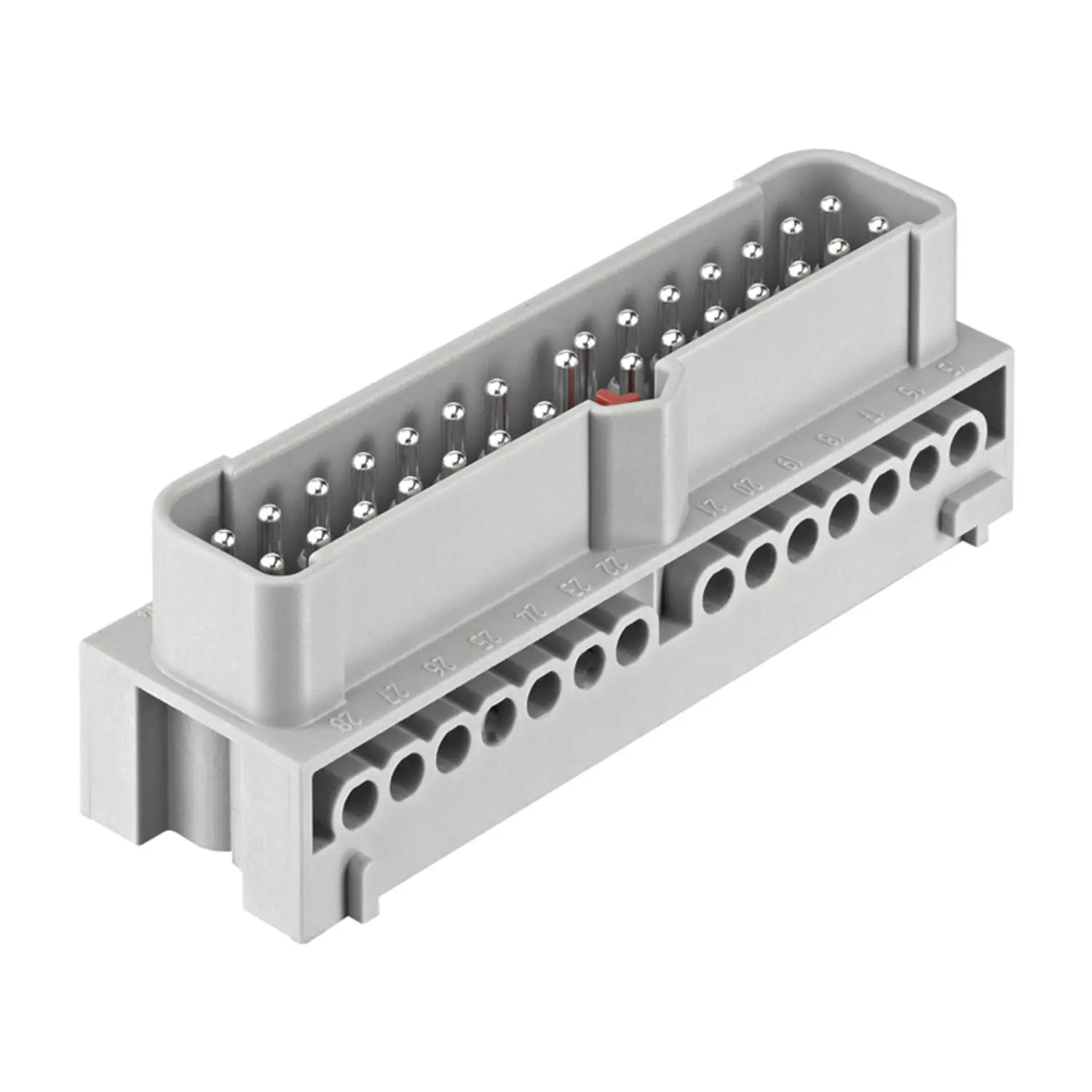 Produktfoto 1 von 19410282601 HARTING Han-Eco Mod.28E Stifteinsatz (M) Schraubanschluss, 28-polig+PE 500V, 16A