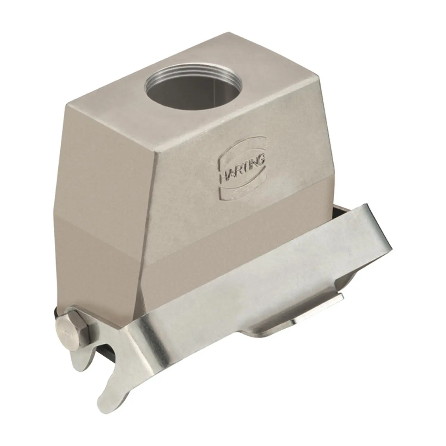 Produktfoto 1 von 19443100757 HARTING Han 10B INOX Kupplungsgehäuse, 1xM32 gerader Kabelabgang, mit 1 Längsbügel