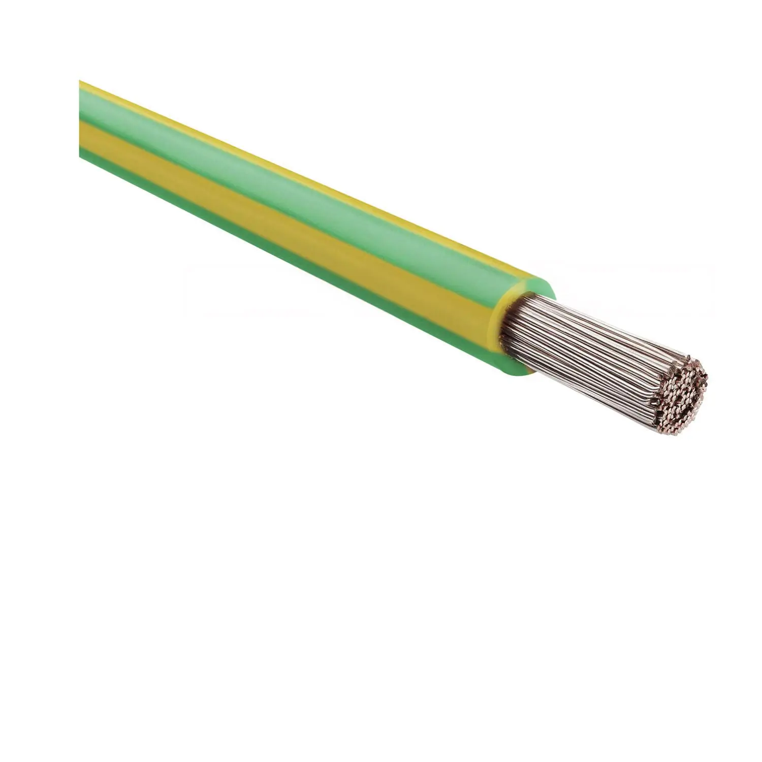 Produktfoto 1 von 11019511 HELU KABEL FÜNFNORM 1X6mm² AWG10 GNYE (grün/gelb) Einzelader grün/gelb AD 5,1mm Nennspannung Uo/U 450V/750V nach UL/CSA 600V