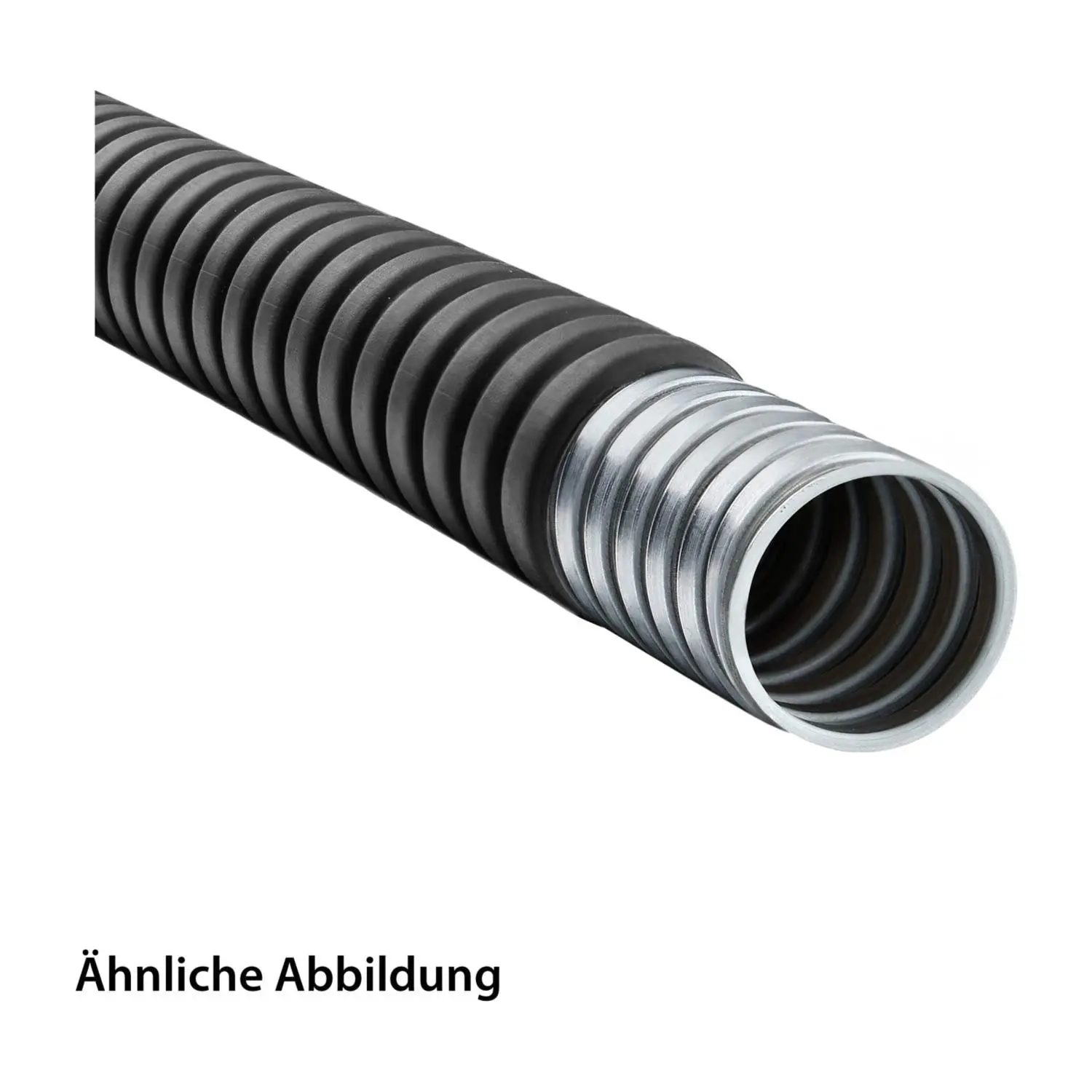 Produktfoto 1 von 12013202010 FLEXA SPR-PA Metallschutzschlauch mit PA Mantel AD 14,0mm, ID 10,0mm eingehaktes Profil, Mindestbiegeradius bewegt 95,0mm