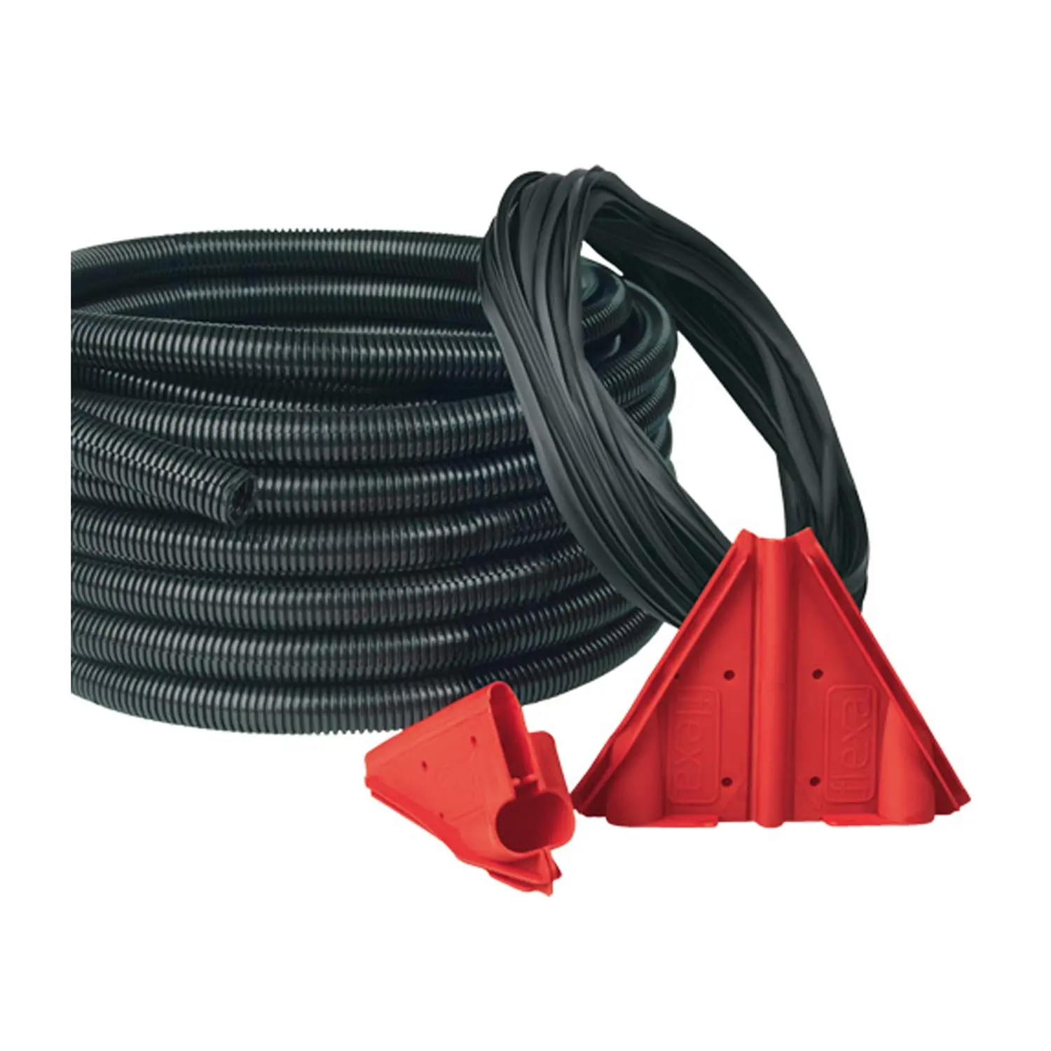 Produktfoto 1 von 10255202116 FLEXA Komplettset Wellschlauch / Wellrohr Polyamid PA6 geschlitzt - FZIP-K 21, AD 21,2mm, ID 16,5mm schmales Profil, Mindestbiegeradius bewegt 120,0mm