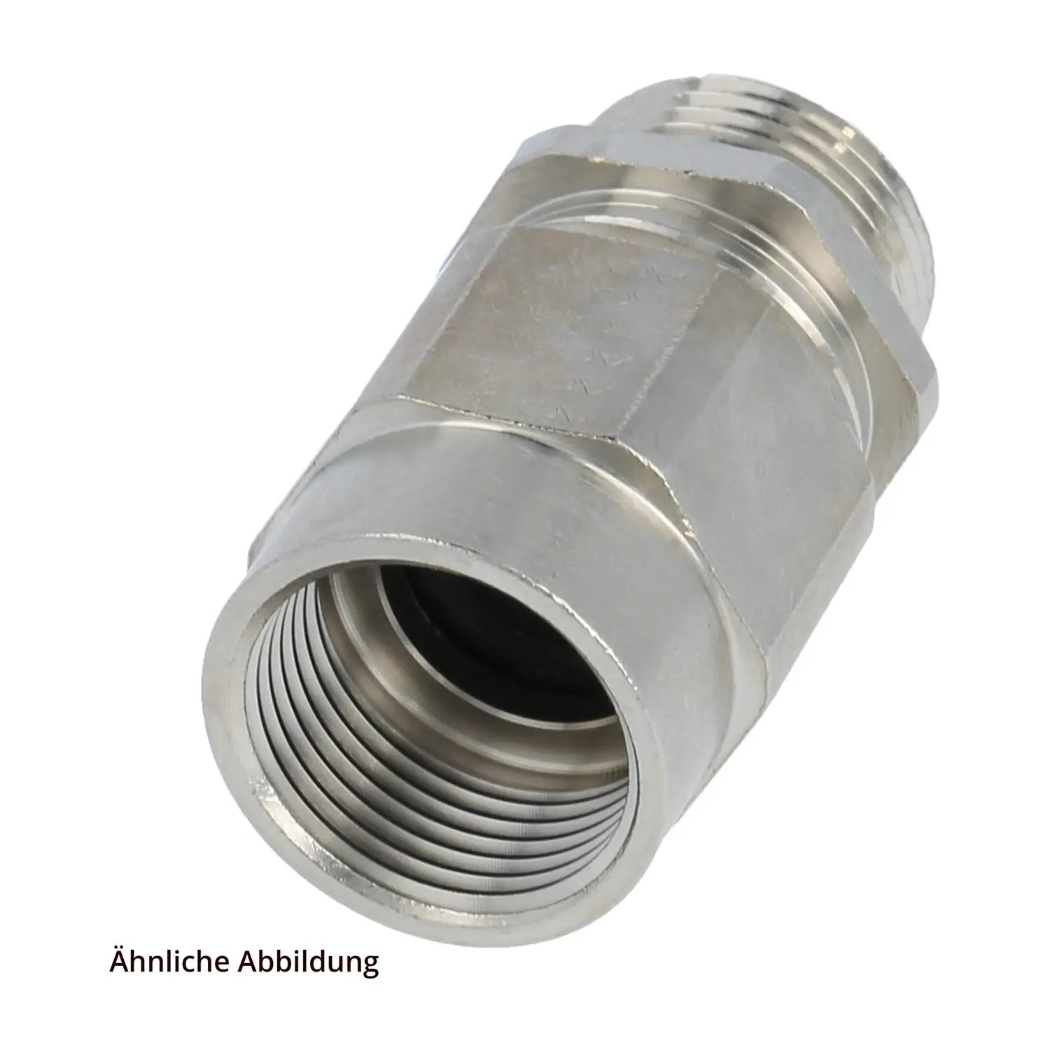 Produktfoto 1 von 10535300040 FLEXA Z-M Adapter gerade M40x1,5 mit Innen- und Außengewinde mit Zugentlastung Klemmbereich 24,0mm - 33,0mm