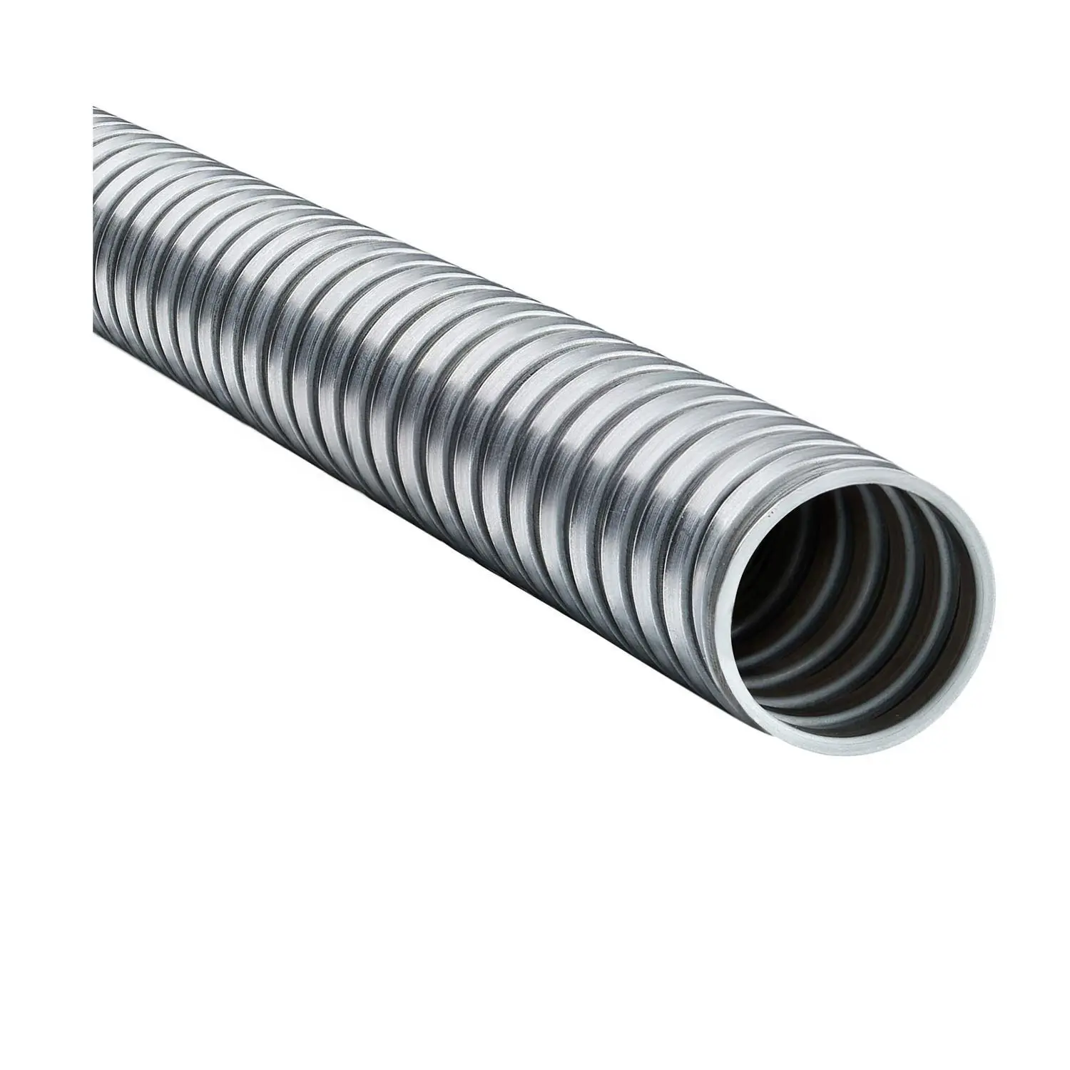 11080101008 FLEXA FLEXAgraff-AS Metallschutzschlauch doppelt gefalztes Profil blank - AD 10,0mm, ID 8,0mm doppelt gefalztes Profil, Mindestbiegeradius bewegt 100,0mm