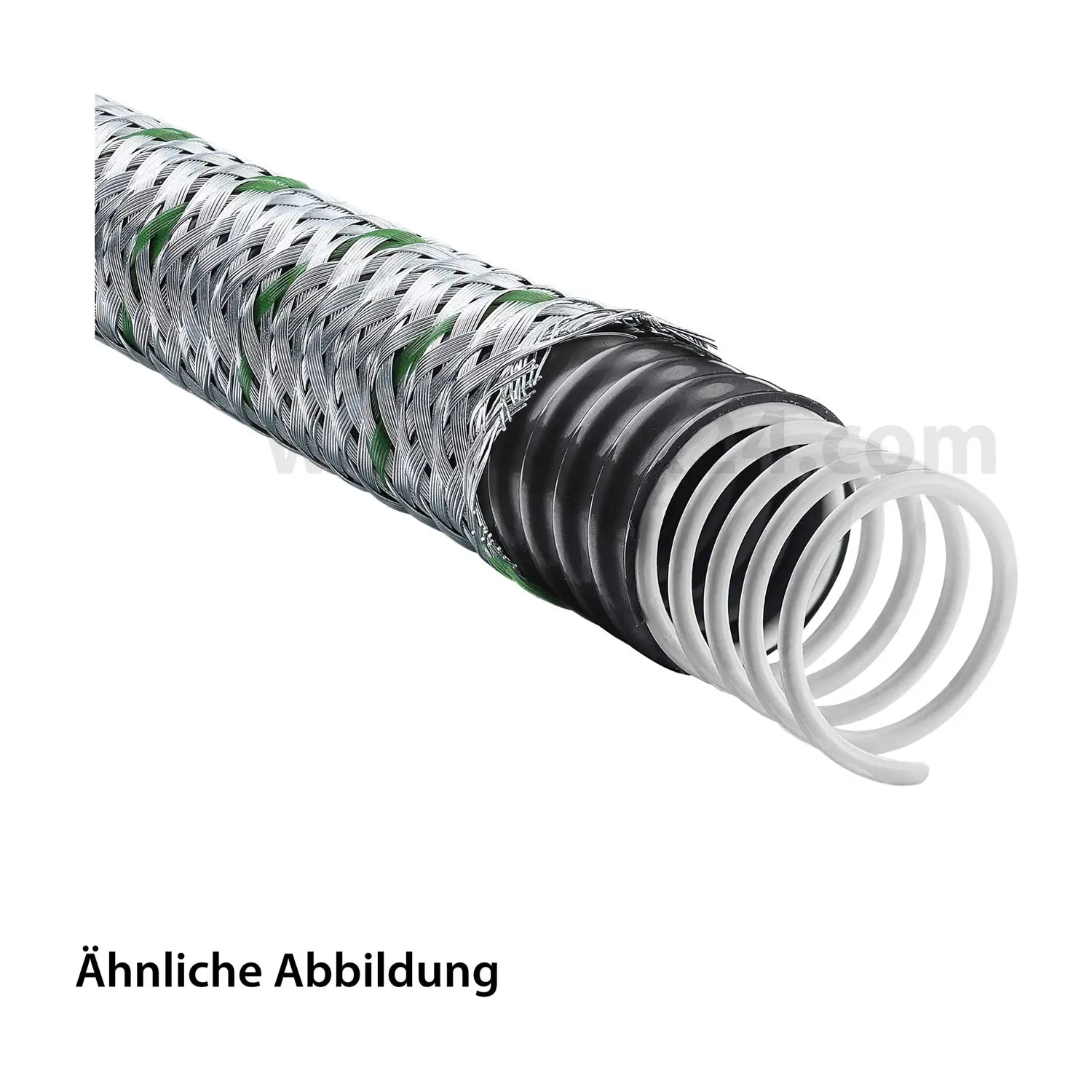 Produktfoto 1 von 14230101048 FLEXA AIRflex-KUW-EDU Spiralschutzschlauch PVC Mantel mit Stahldrahtgeflecht AD 56,0mm, ID 48,0mm Mindestbiegeradius bewegt 150,0mm