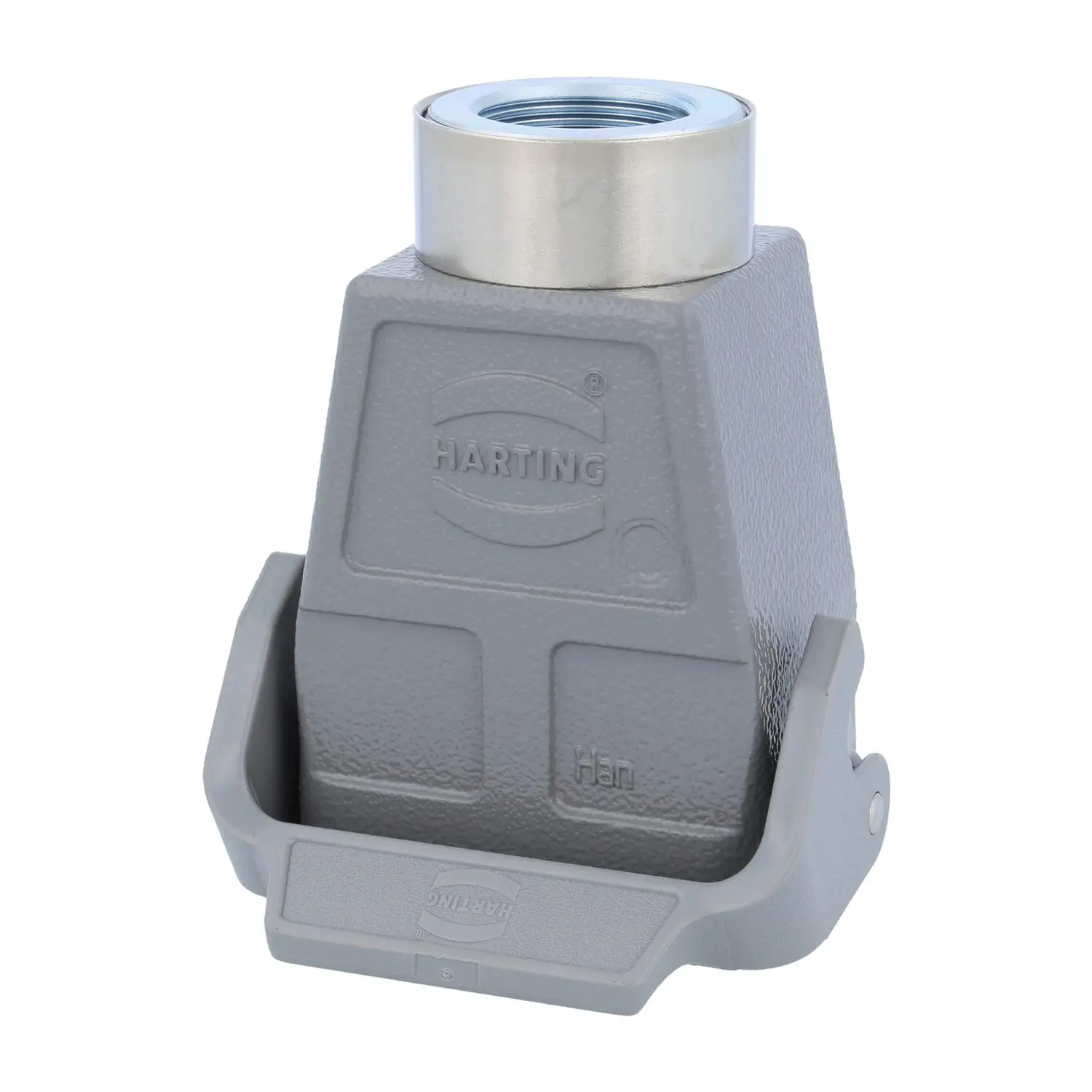 Produktfoto 1 von 05300060761-2 HARTING Han 6B Kupplungsgehäuse hoch, 1xM25 gerader Kabelabgang, mit 1 Längsbügel Verschraubung M25 Klemmbereich 9,0mm - 17,0mm