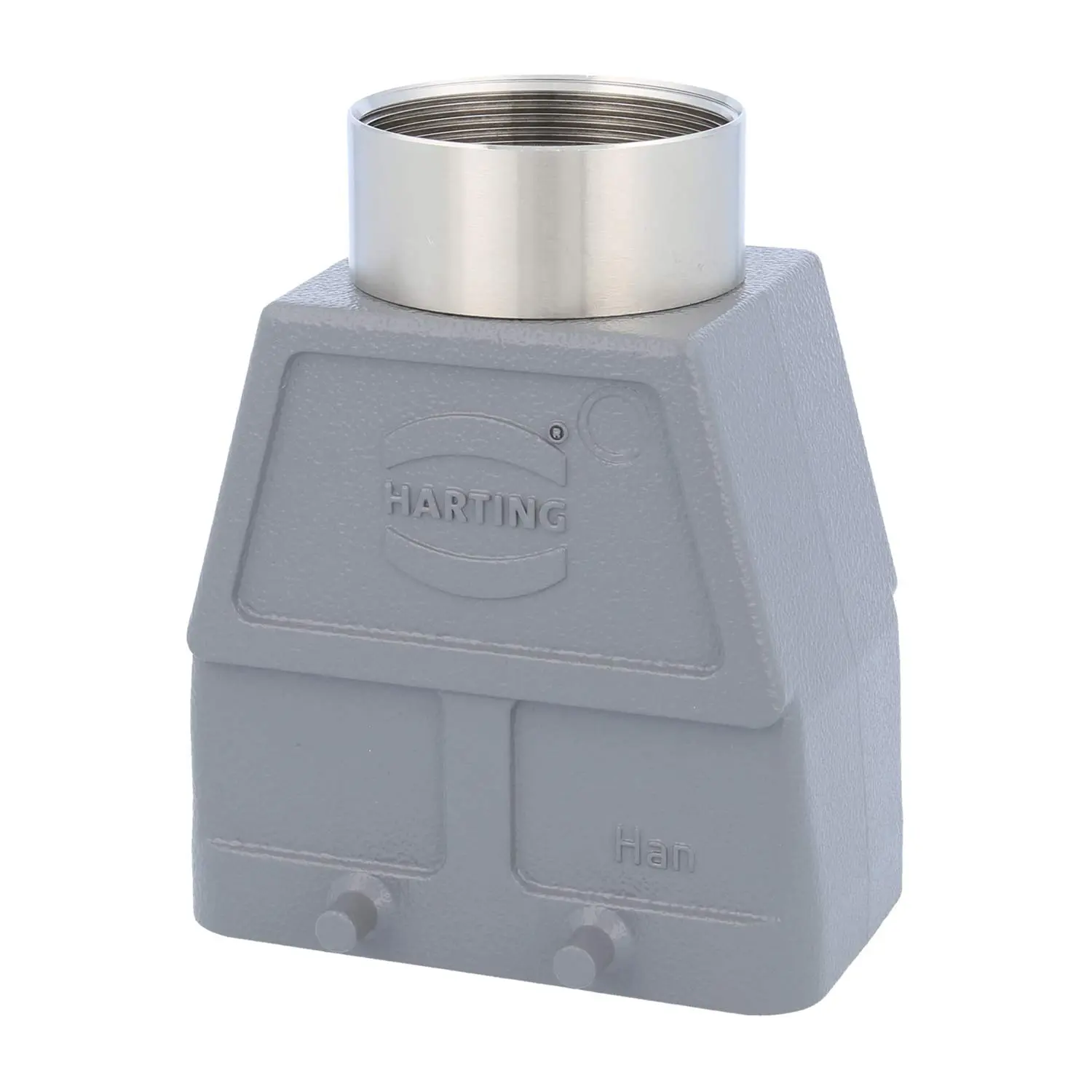 Produktfoto 1 von 05300100473-2 HARTING Han 10B Tüllengehäuse hoch, 1xM40 gerader Kabelabgang, für 2 Bügel (am Unterteil) Verschraubung M40 Klemmbereich 19,0mm - 28,0mm