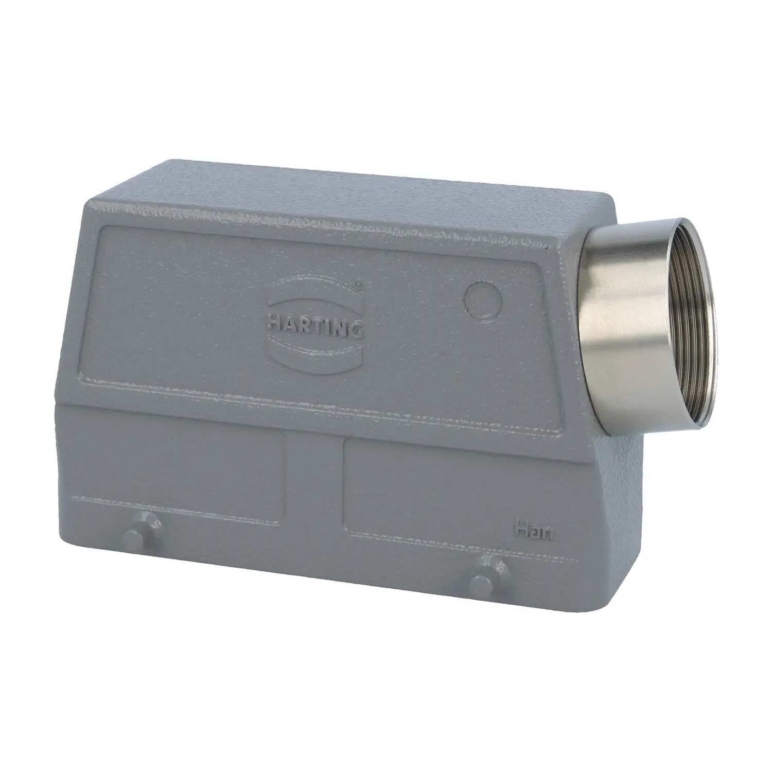 Produktfoto 1 von 05300240573-2 HARTING Han 24B Tüllengehäuse hoch, 1xM40 seitlicher Kabelabgang, für 2 Bügel (am Unterteil) Verschraubung M40 Klemmbereich 19,0mm - 28,0mm