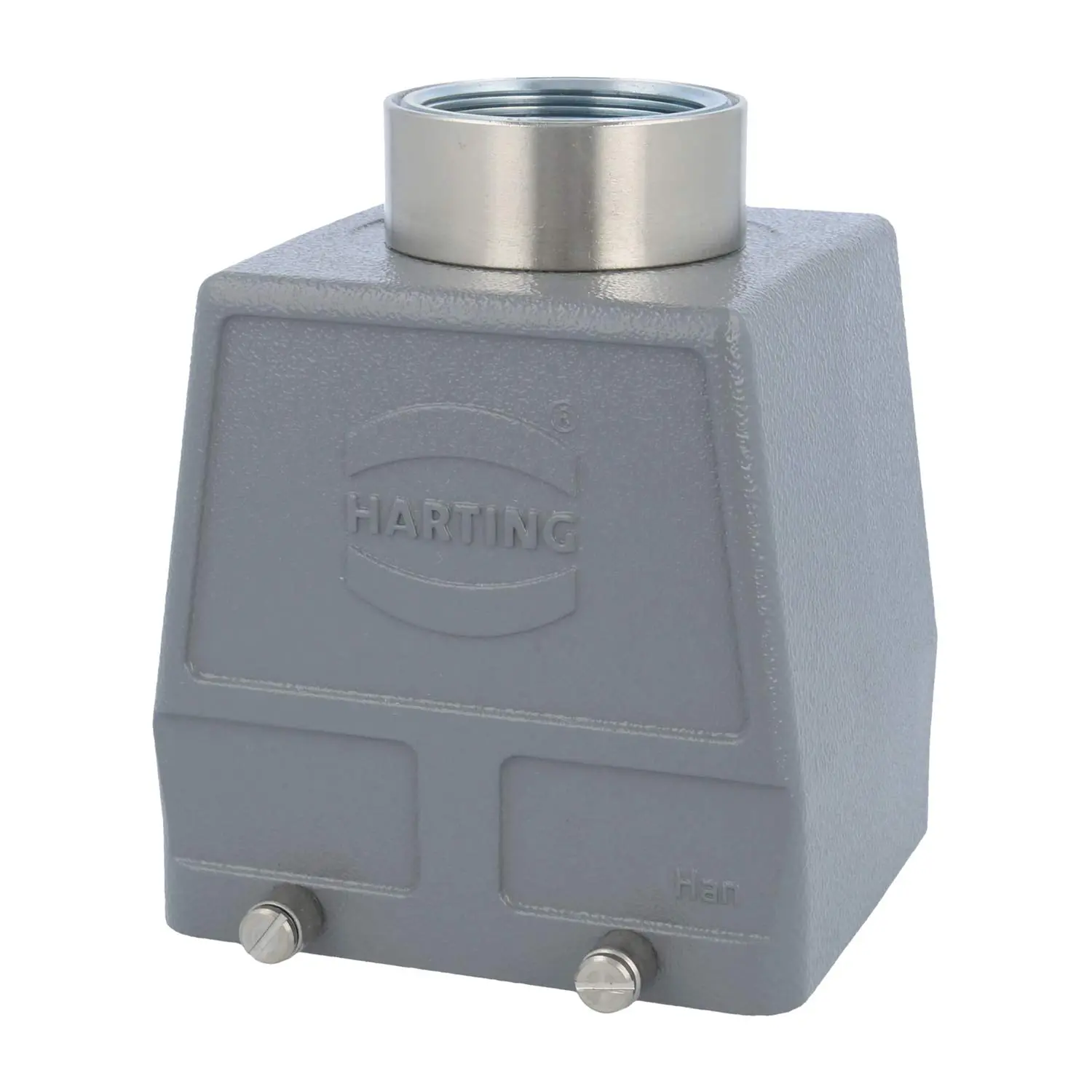 Produktfoto 1 von 05300320462-2 HARTING Han 32B Tüllengehäuse hoch, 1xM40 gerader Kabelabgang, für 2 Bügel (am Unterteil) Verschraubung M40 Klemmbereich 19,0mm - 28,0mm