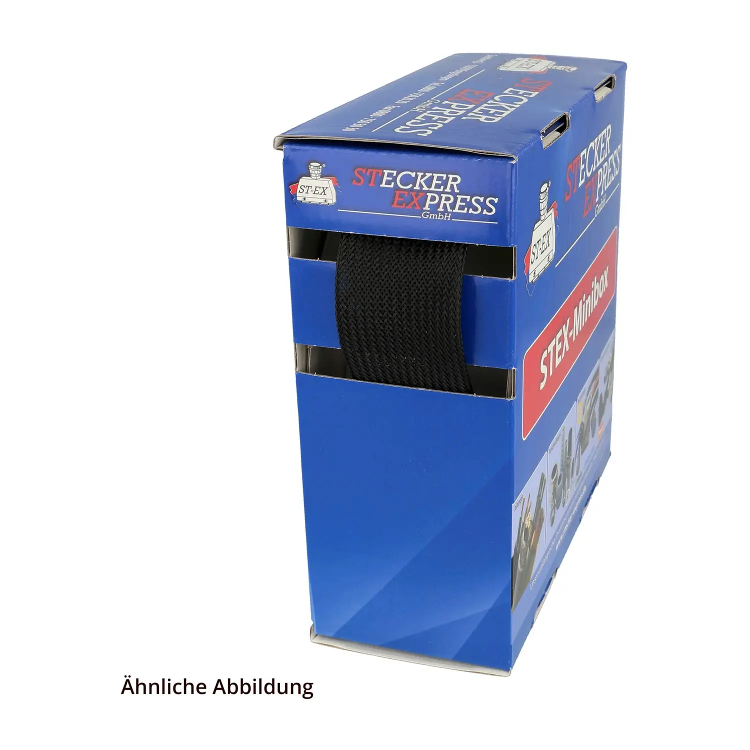 Produktfoto 1 von Minibox HG-PET schwarz Hohlgeflechtschlauch PET-Monofile Einsatzbereich 8,0mm - 20,0mm Temperaturbereich -50°C bis 150°C kurzzeitig 175°C