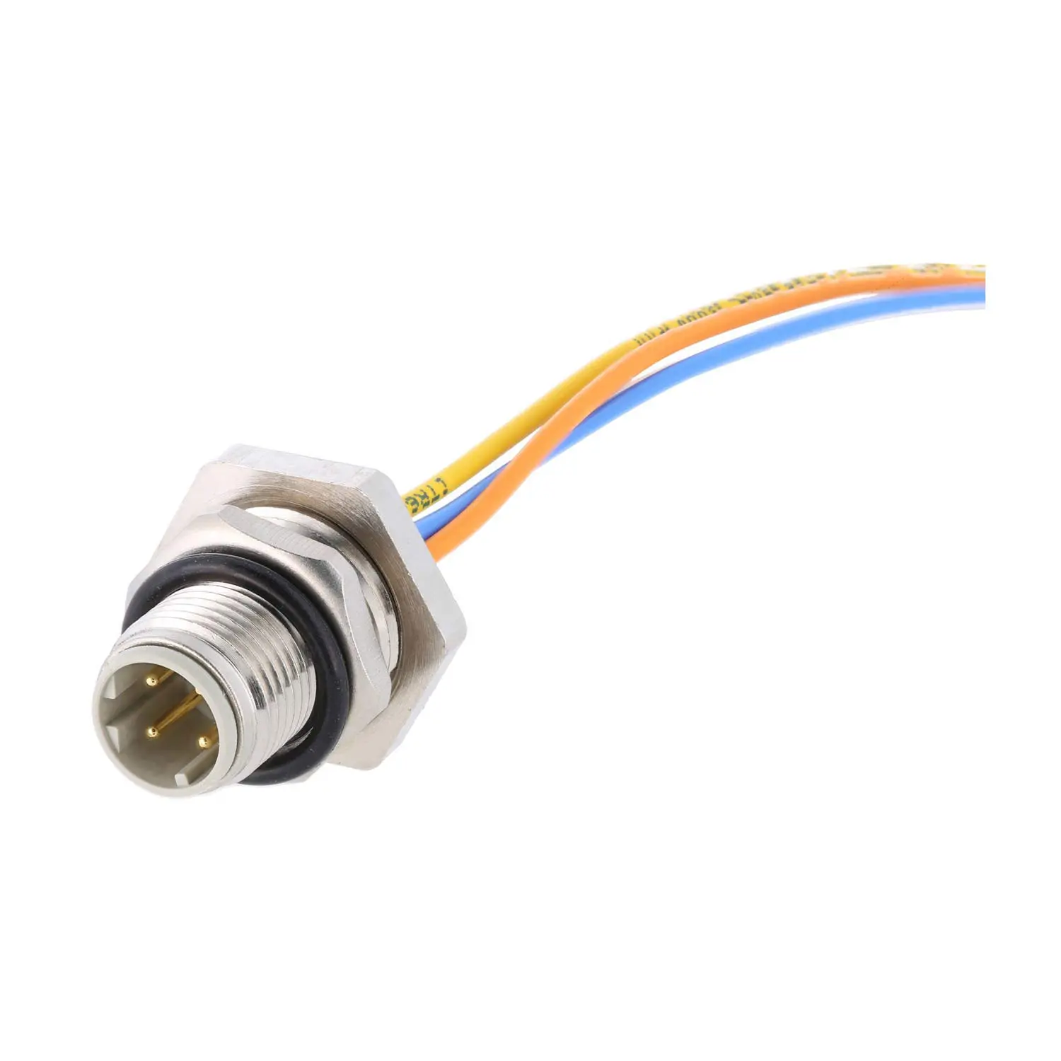 Produktfoto 1 von 21033711403 HARTING M12 Wanddurchführung D-Kodiert Stift gerade, 4-polig 50V, 4A