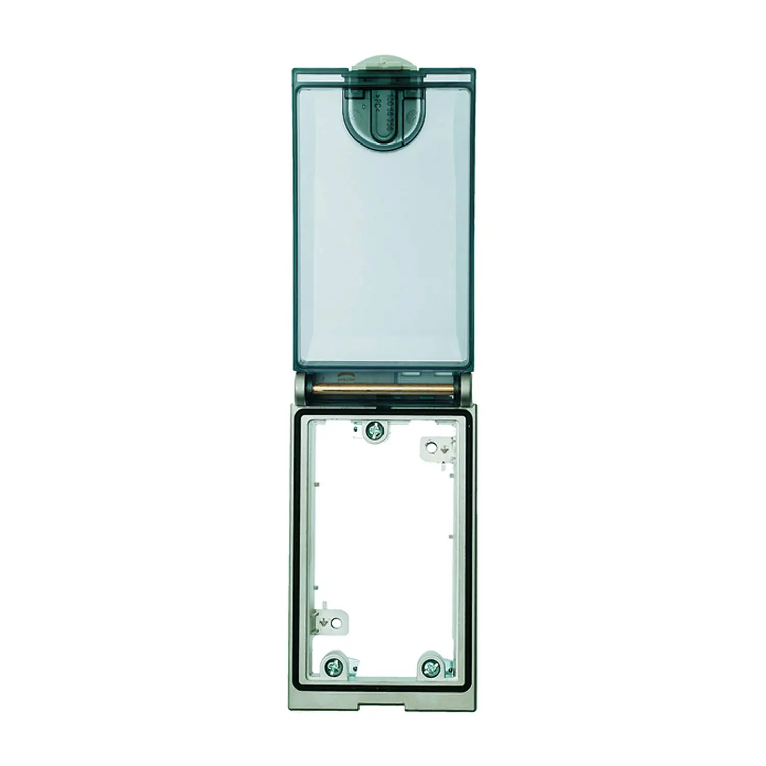 Produktfoto 1 von 39500000100 HARTING Han Port Einbaurahmen, einfach Metallausführung, matt vernickelt, transparent elektrisch leitend, IP 65 (transparenter Deckel )