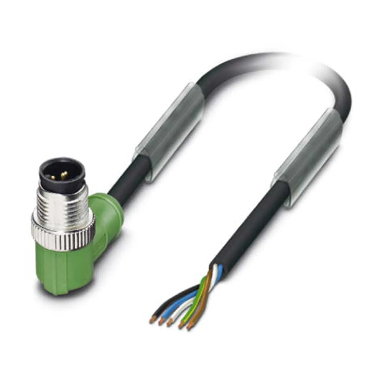 1415682 Phoenix Contact M12 Sensorleitung PVC 5-polig Stift gewinkelt A-Kodierung, Länge 10,0 Meter tiefschwarz RAL 9005, Kabel Außendurchmesser 5,0mm