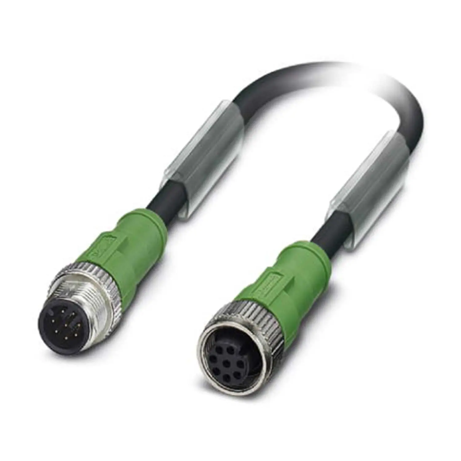 Produktfoto 1 von 223624 Phoenix Contact M12/M12 Verbindungsleitung 1xStift/1xBuchse gerade 8/8-pol. A-Kodierung, 30V, 2A, Aderanzahl 8, Länge 20,0 Meter Bauform Seite 1 1xM12 gerade Stift
