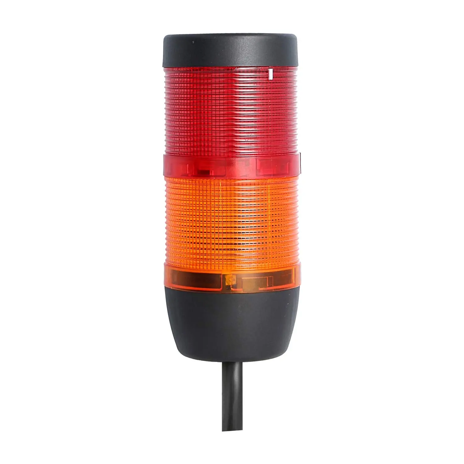 Produktfoto 1 von 135198 STEX24 Signalsäule gelb-rot, 70mm, 24V AC/DC, LED-Blinklicht Kabel 2,5 Meter, SS70-OB2/24 160 Anschlusstechnik: Anschlusskabel