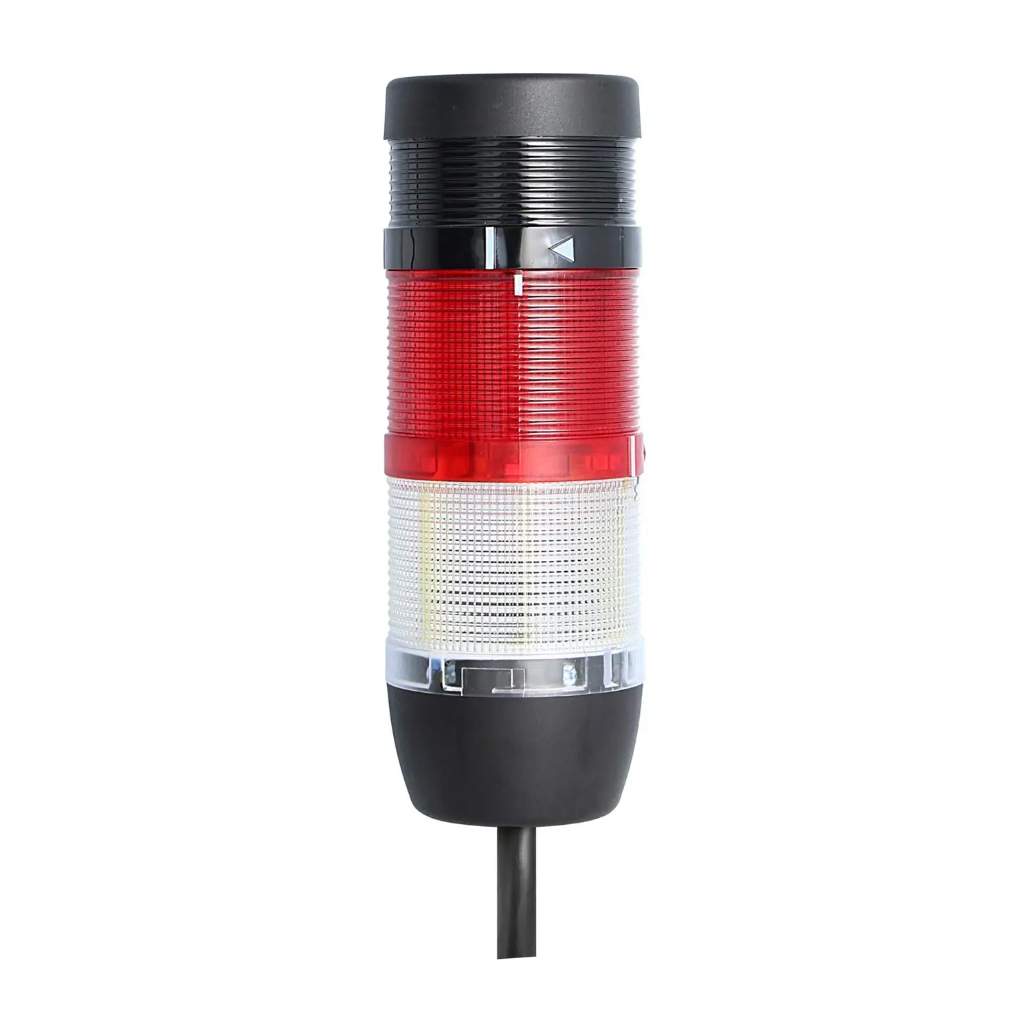 Produktfoto 1 von 135247 STEX24 Signalsäule weiß-rot, 70mm, 24V AC/DC, LED-Dauerlicht mit Summer, Kabel 2,5 Meter, SS70-B2/24 147 Lautstärke 90 db