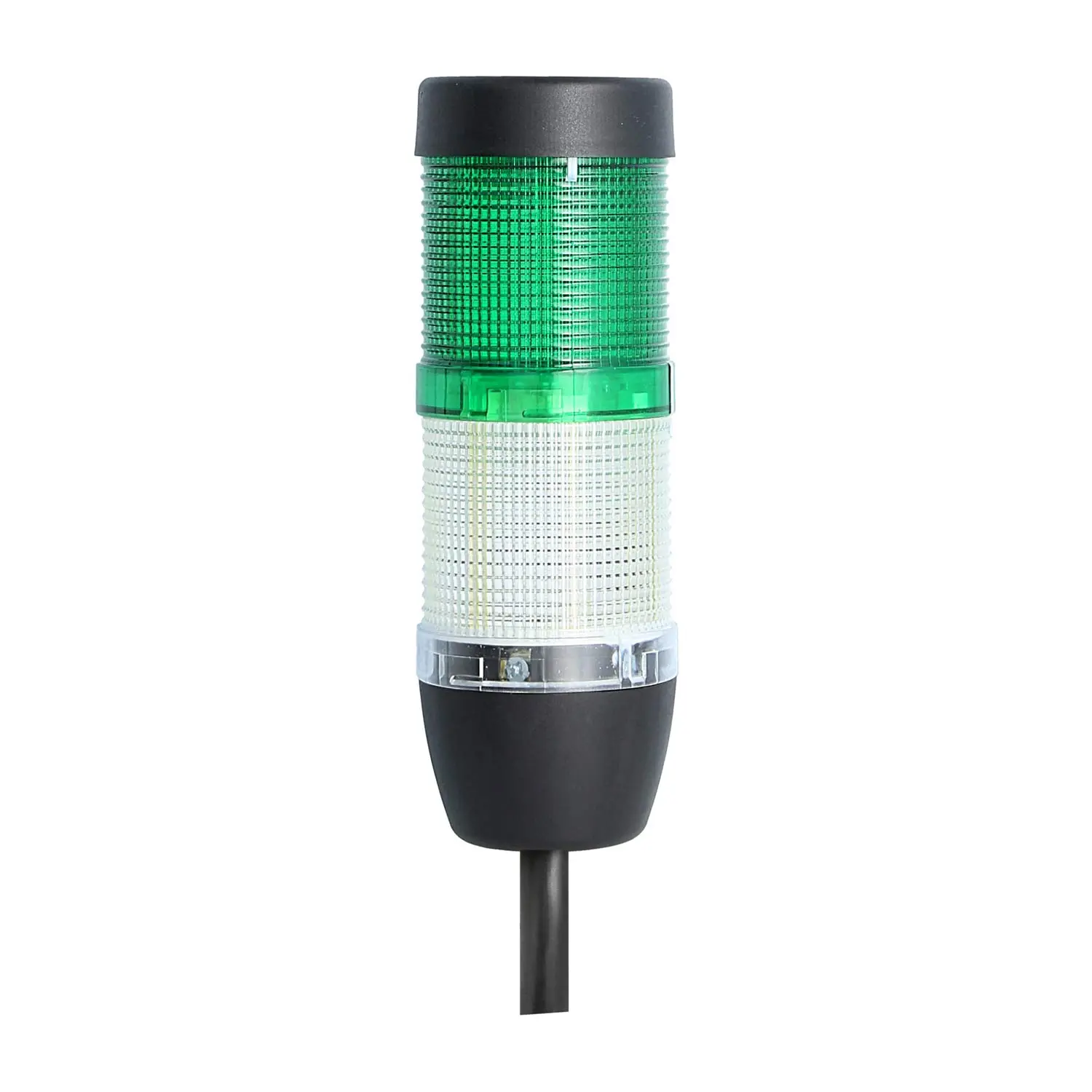 Produktfoto 1 von 135306 STEX24 Signalsäule weiß-grün, 50mm, 24V AC/DC, LED-Dauerlicht Kabel 10,0 Meter, SS50-OB2/24 165 Anschlusstechnik: Anschlusskabel