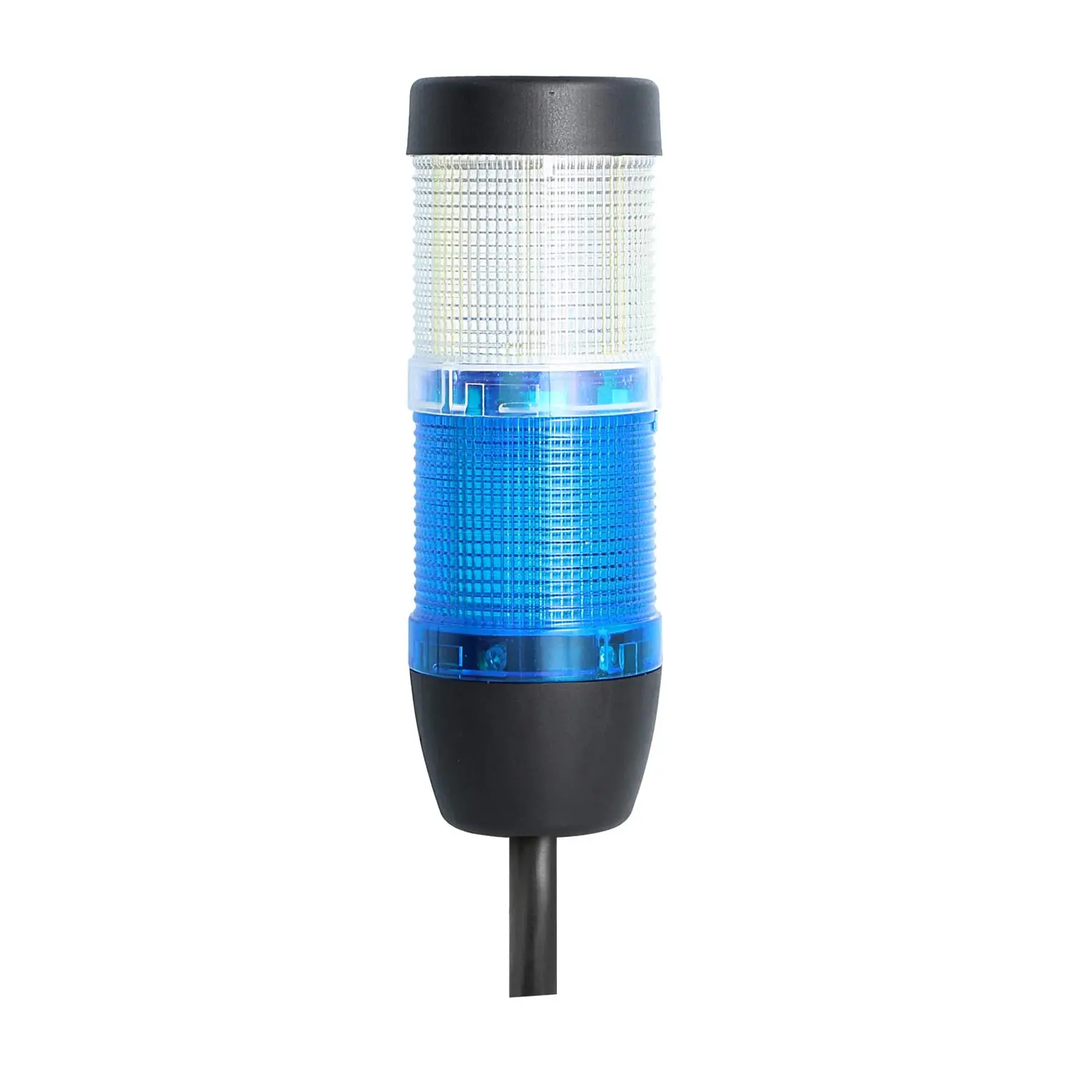 Produktfoto 1 von 135303 STEX24 Signalsäule blau-weiß, 50mm, 24V AC/DC, LED-Dauerlicht Kabel 10,0 Meter, SS50-OB2/24 162 Anschlusstechnik: Anschlusskabel