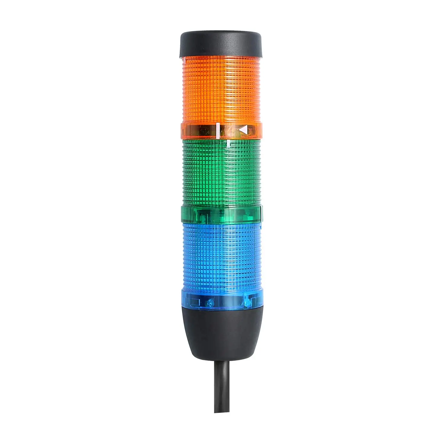 Produktfoto 1 von 135335 STEX24 Signalsäule blau-grün-gelb, 50mm, 24V AC/DC, LED-Blinklicht Kabel 10,0 Meter, SS50-OB3/24 174 Anschlusstechnik: Anschlusskabel