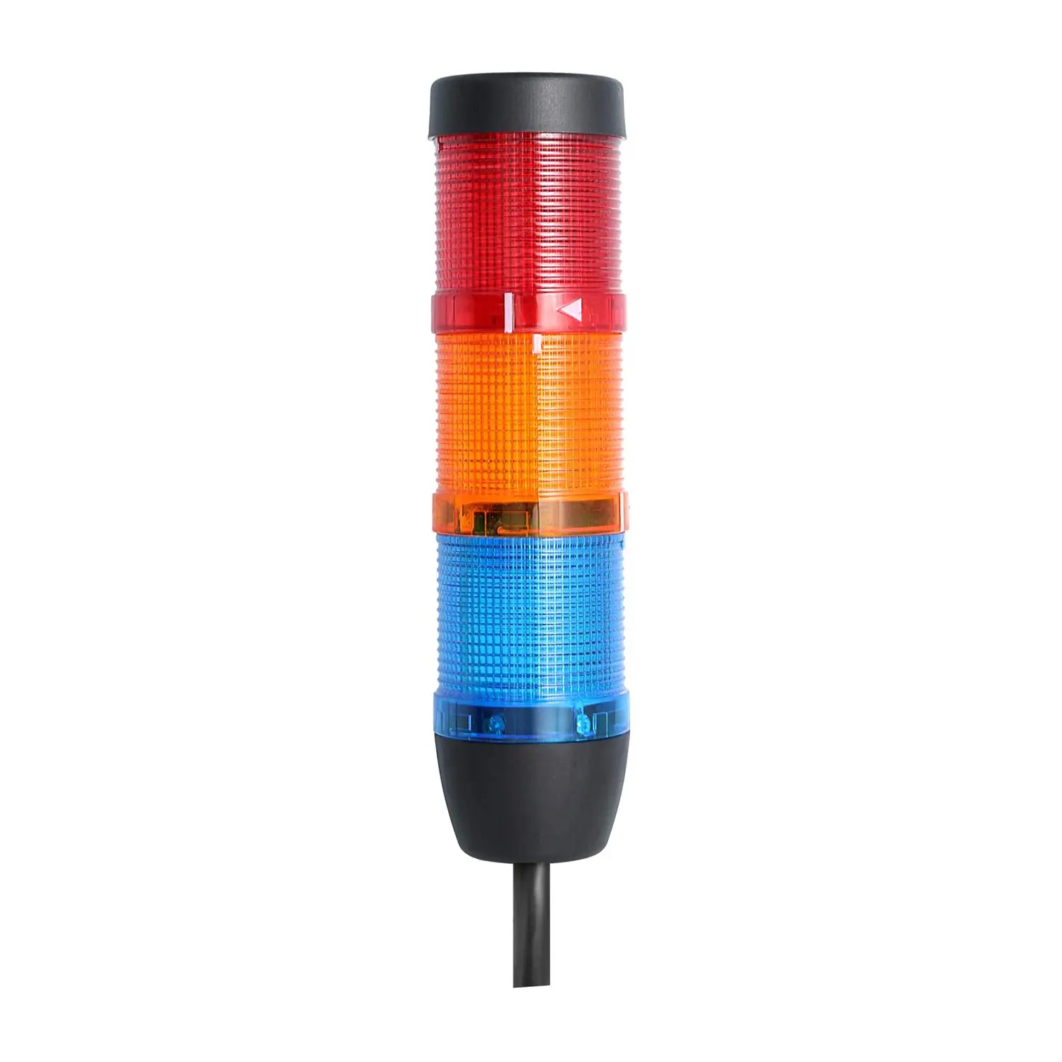 Produktfoto 1 von 135337 STEX24 Signalsäule blau-gelb-rot, 50mm, 24V AC/DC, LED-Blinklicht Kabel 10,0 Meter, SS50-OB3/24 176 Anschlusstechnik: Anschlusskabel