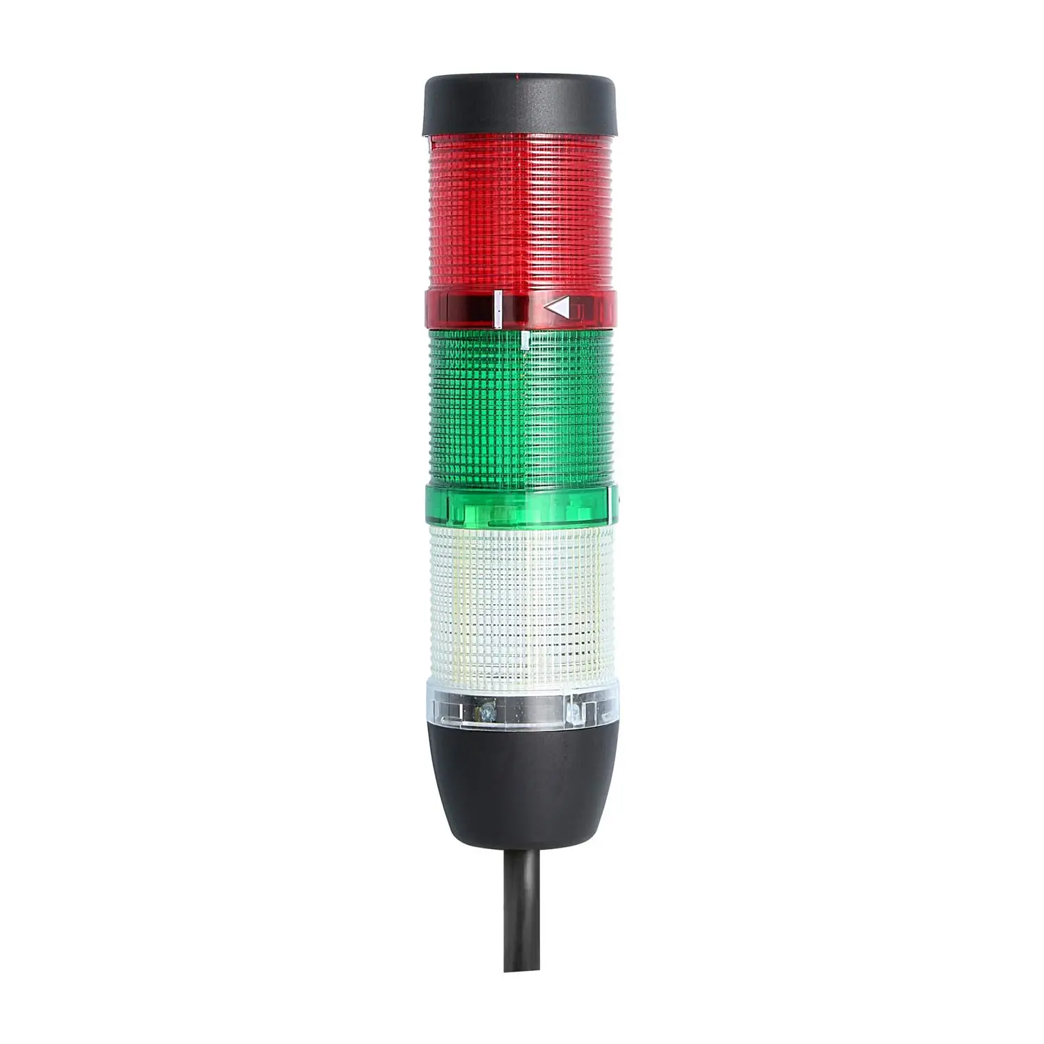 Produktfoto 1 von 135339 STEX24 Signalsäule weiß-grün-rot, 50mm, 24V AC/DC, LED-Blinklicht Kabel 10,0 Meter, SS50-OB3/24 178 Anschlusstechnik: Anschlusskabel