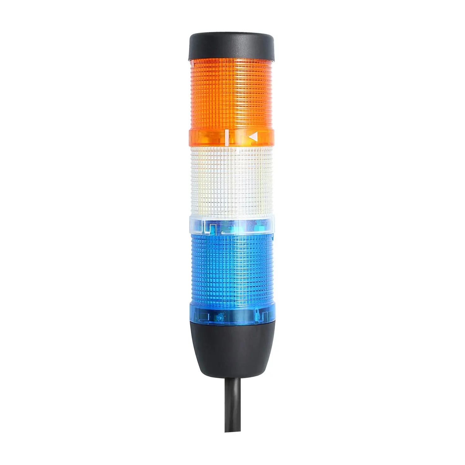 Produktfoto 1 von 135333 STEX24 Signalsäule blau-weiß-gelb, 50mm, 24V AC/DC, LED-Blinklicht Kabel 10,0 Meter, SS50-OB3/24 172 Anschlusstechnik: Anschlusskabel