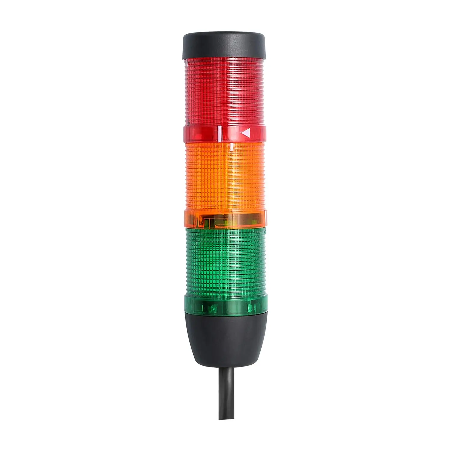 Produktfoto 1 von 135341 STEX24 Signalsäule grün-gelb-rot, 50mm, 24V AC/DC, LED-Blinklicht Kabel 10,0 Meter, SS50-OB3/24 180 Anschlusstechnik: Anschlusskabel