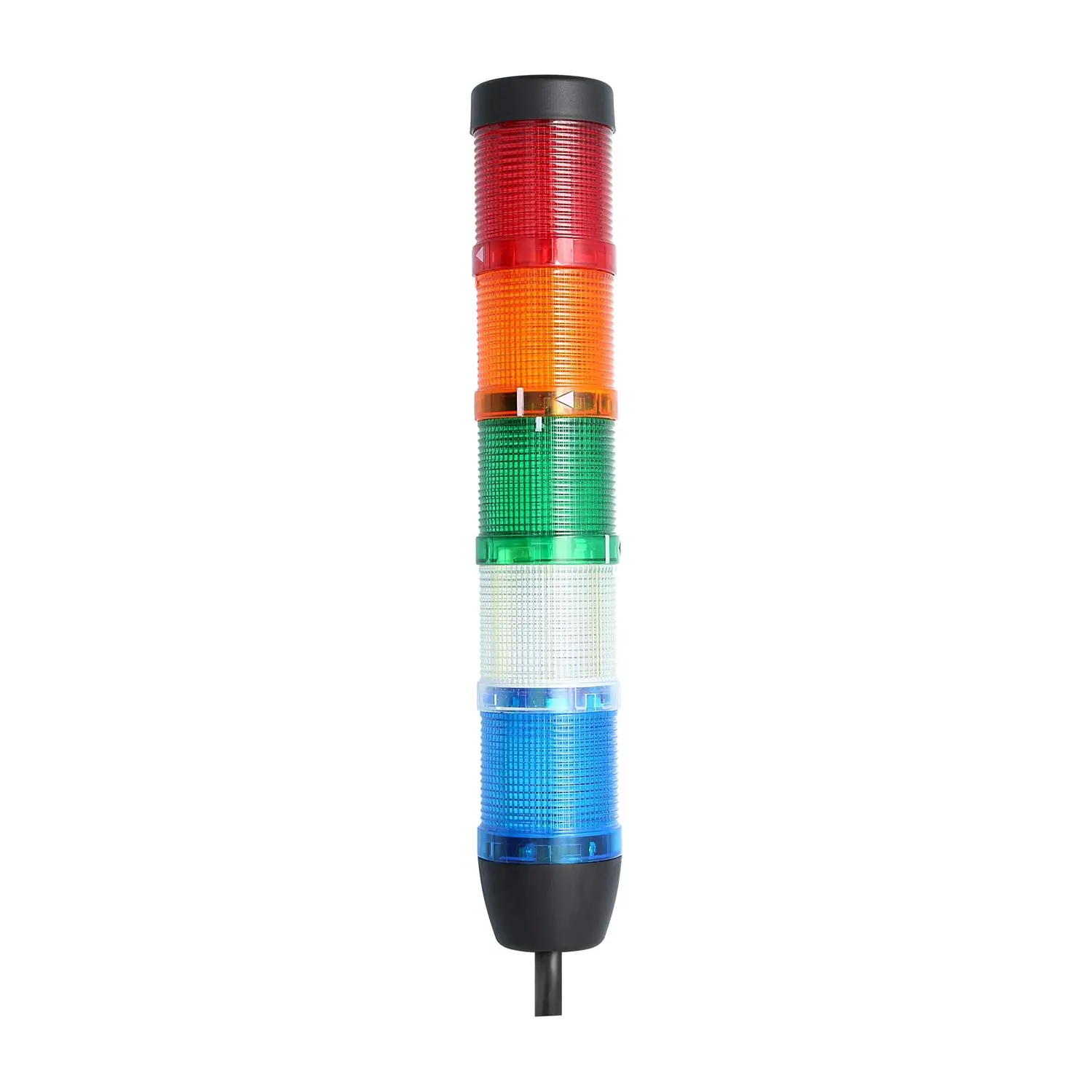 Produktfoto 1 von 135352 STEX24 Signalsäule blau-weiß-grün-gelb-rot, 50mm, 24V AC/DC, LED-Dauerlicht Kabel 10,0 Meter, SS50-OB5/24 107 Anschlusstechnik: Anschlusskabel