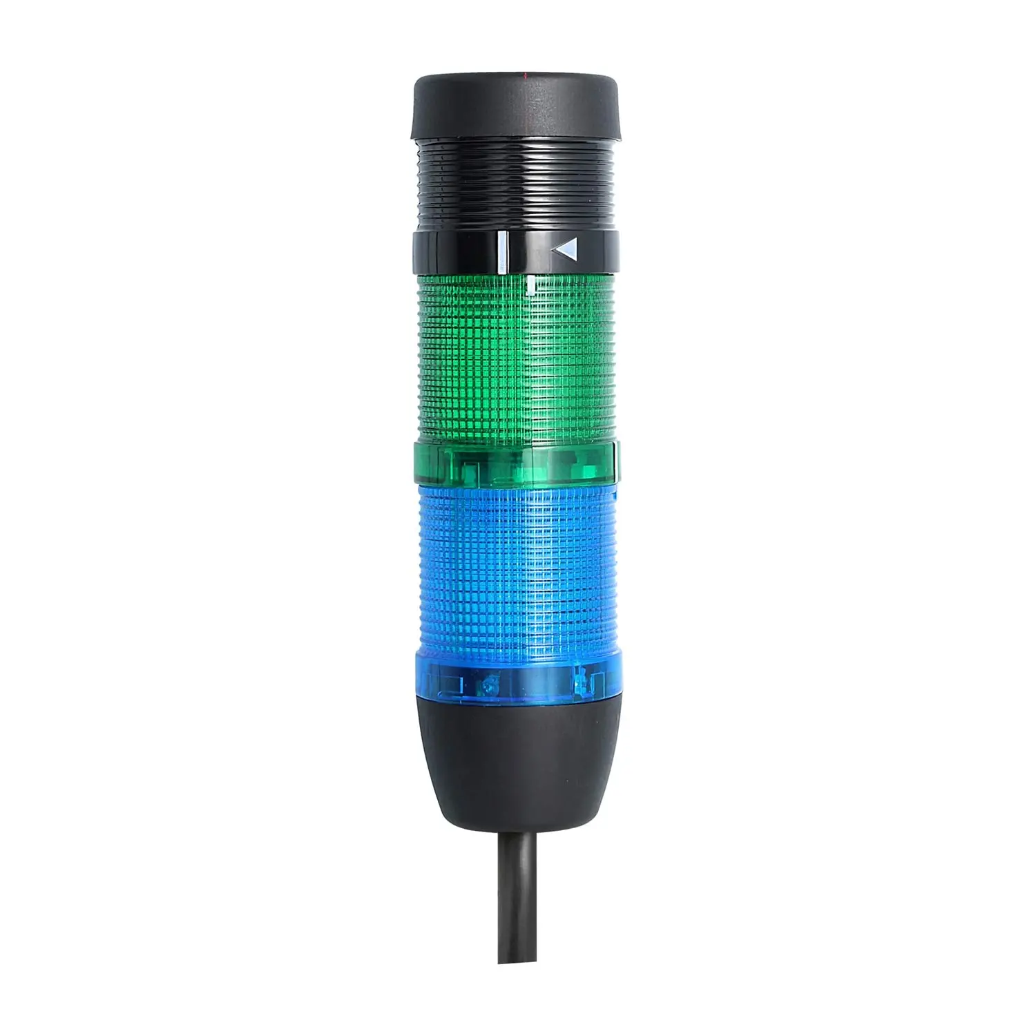 Produktfoto 1 von 135366 STEX24 Signalsäule blau-grün, 50mm, 24V AC/DC, LED-Dauerlicht mit Summer, Kabel 10,0 Meter, SS50-B2/24 163 Lautstärke 90 db