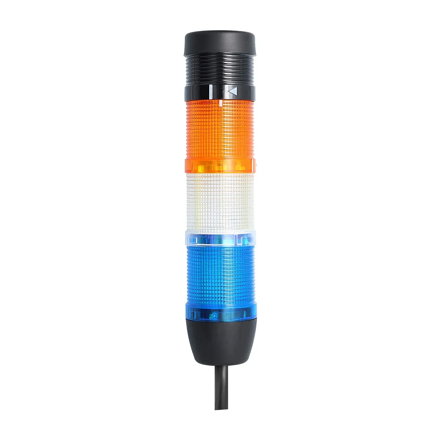 135386 STEX24 Signalsäule blau-weiß-gelb, 50mm, 24V AC/DC, LED-Dauerlicht mit Summer, Kabel 10,0 Meter, SS50-B3/24 163 Lautstärke 90 db