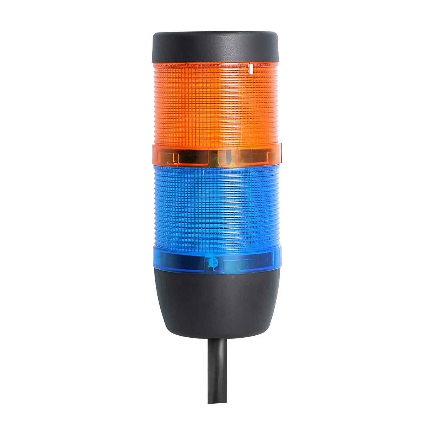Produktfoto 1 von 135428 STEX24 Signalsäule blau-gelb, 70mm, 24V AC/DC, LED-Dauerlicht Kabel 10,0 Meter, SS70-OB2/24 164 Anschlusstechnik: Anschlusskabel