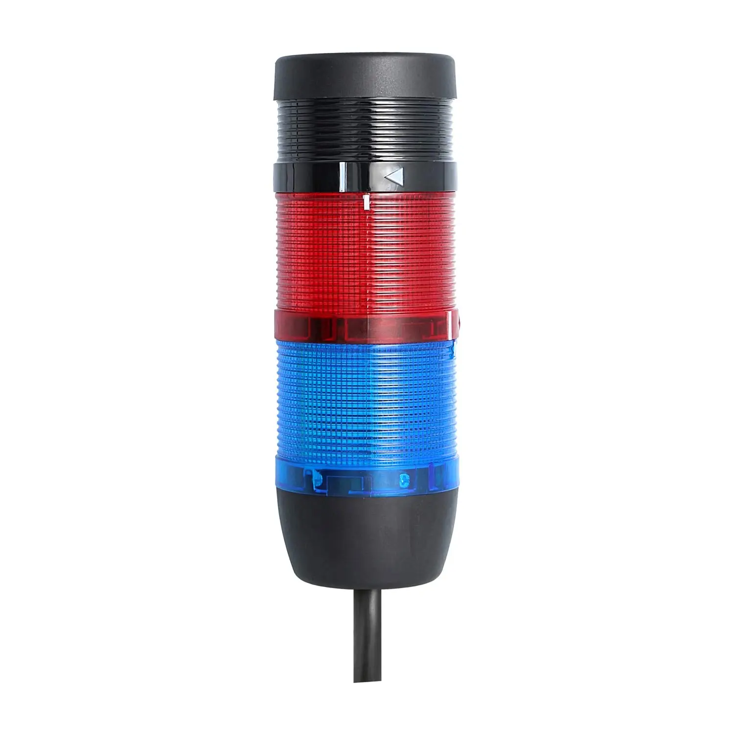 Produktfoto 1 von 135500 STEX24 Signalsäule blau-rot, 70mm, 24V AC/DC, LED-Blinklicht mit Summer, Kabel 10,0 Meter, SS70-B2/24 174 Lautstärke 90 db