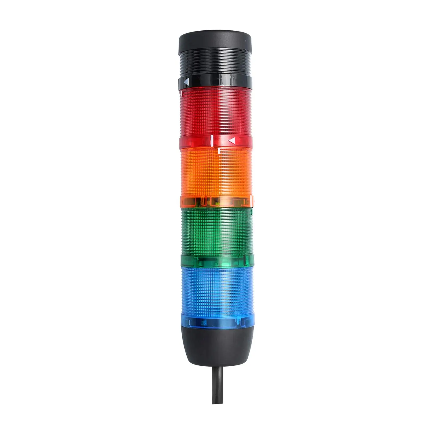 135530 STEX24 Signalsäule blau-grün-gelb-rot, 70mm, 24V AC/DC, LED-Dauerlicht mit Summer, Kabel 10,0 Meter, SS70-B4/24 134 Lautstärke 90 db