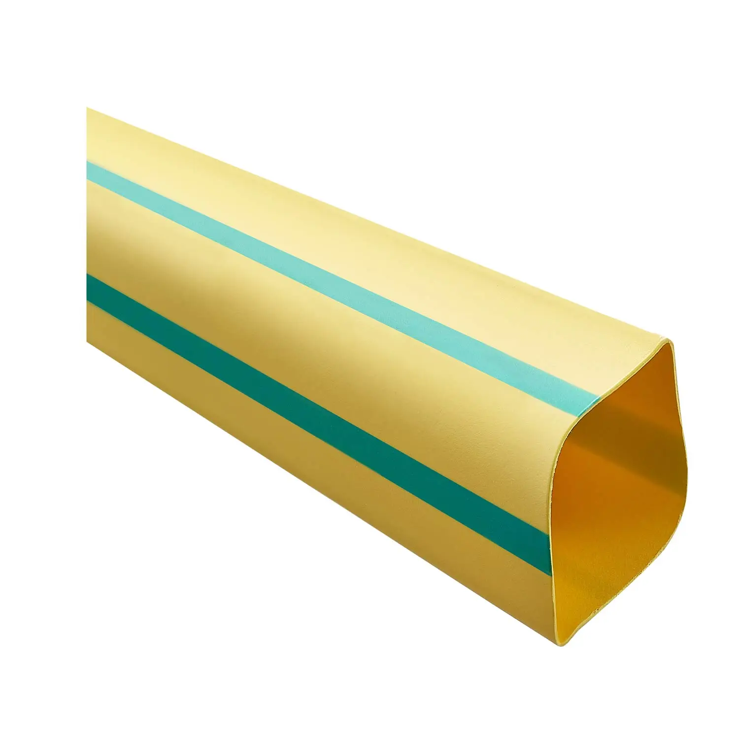 Produktfoto 1 von 136230 STEX24 Schrumpfschlauch 2:1, Rolle mit 30,0m, grün/gelb 32,0/16,0mm, 1 1/4 Zoll, WSR2 Schrumpftemperatur mind. 110°C, vollständig bei mind. 120°C