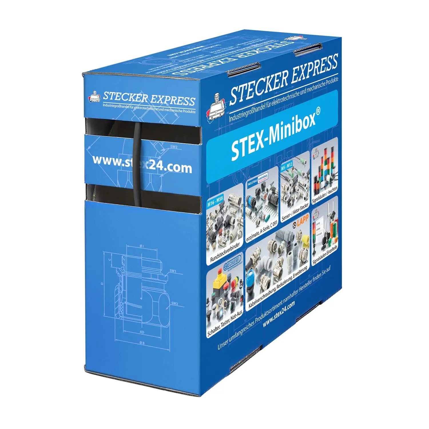 Produktfoto 1 von 136303 STEX24 Schrumpfschlauch 2:1, Minibox mit 25,0m, schwarz 2,4/1,2mm, 3/32 Zoll, WSB2 Schrumpftemperatur mind. 70°C, vollständig bei mind. 100°C