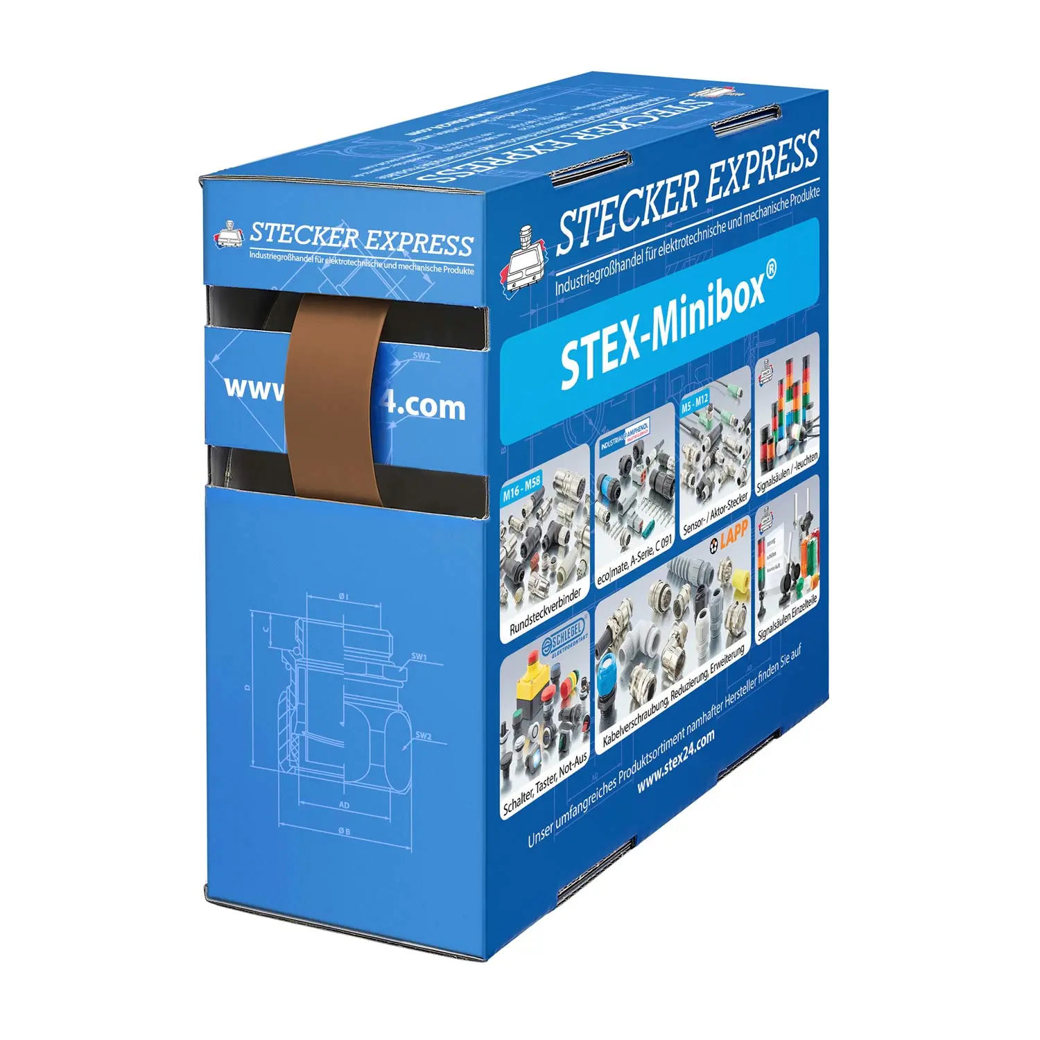 Produktfoto 1 von 136458 STEX24 Schrumpfschlauch 2:1, Minibox mit 8,5m, braun 12,7/6,4mm, 1/2 Zoll, WSB2 Schrumpftemperatur mind. 110°C, vollständig bei mind. 120°C
