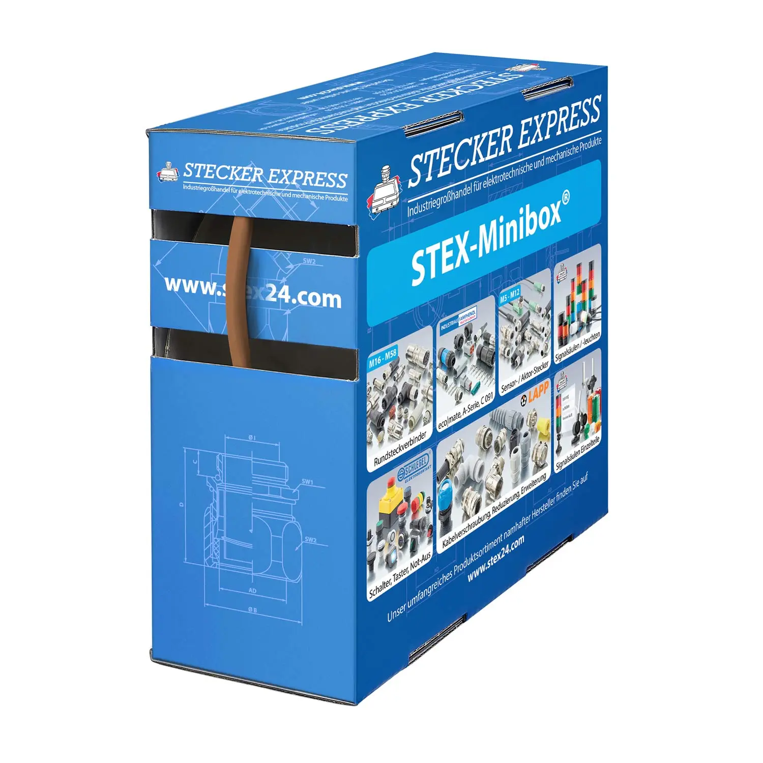 Produktfoto 1 von 136479 STEX24 Schrumpfschlauch 3:1, Minibox mit 10,6m, braun 4,5/1,5mm, 3/16 Zoll, WSB3 Schrumpftemperatur mind. 70°C, vollständig bei mind. 100°C