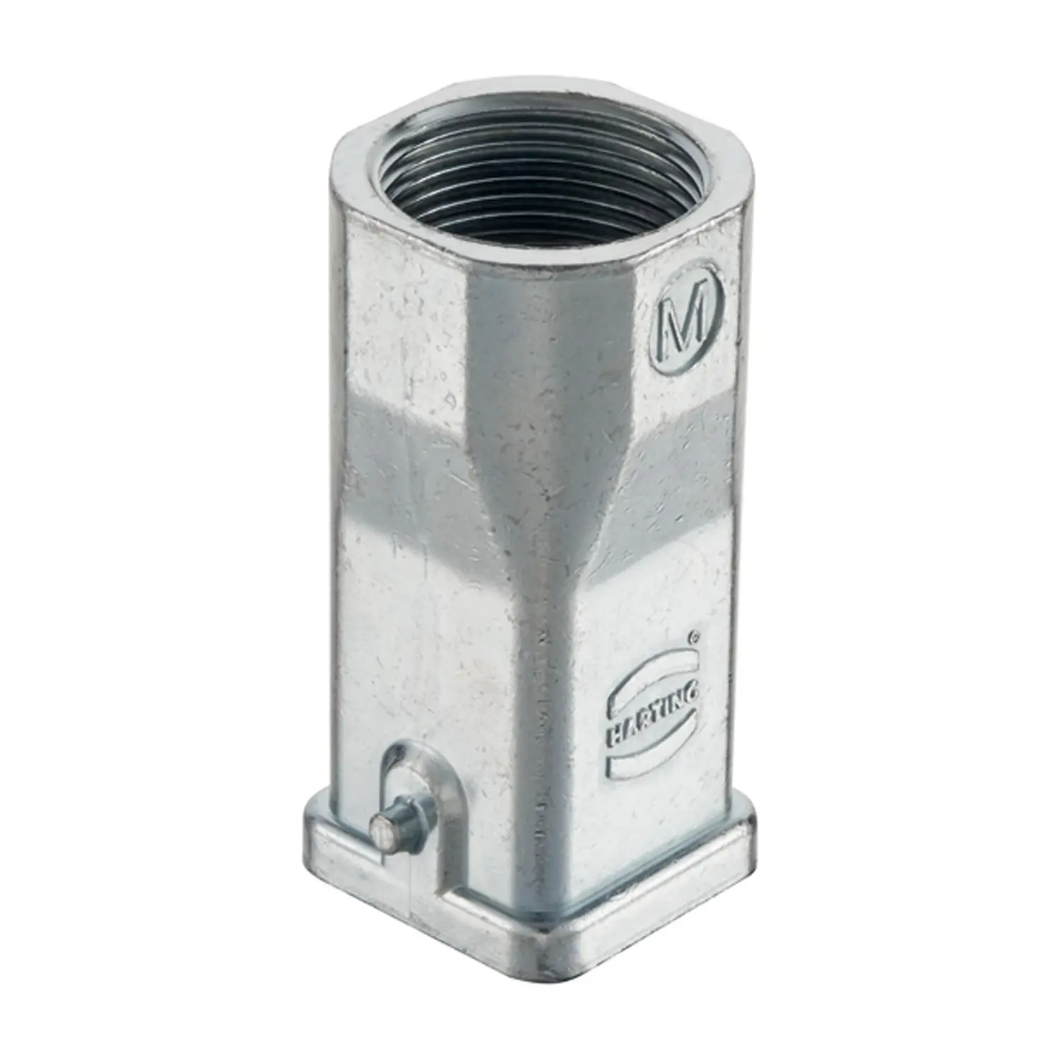 Produktfoto 1 von 19620031447 Harting Han 3A EMV Tüllengehäuse mit eingeklebter Dichtung, 1xM25 gerader Kabelabgang, für 1 Bügel (am Unterteil)