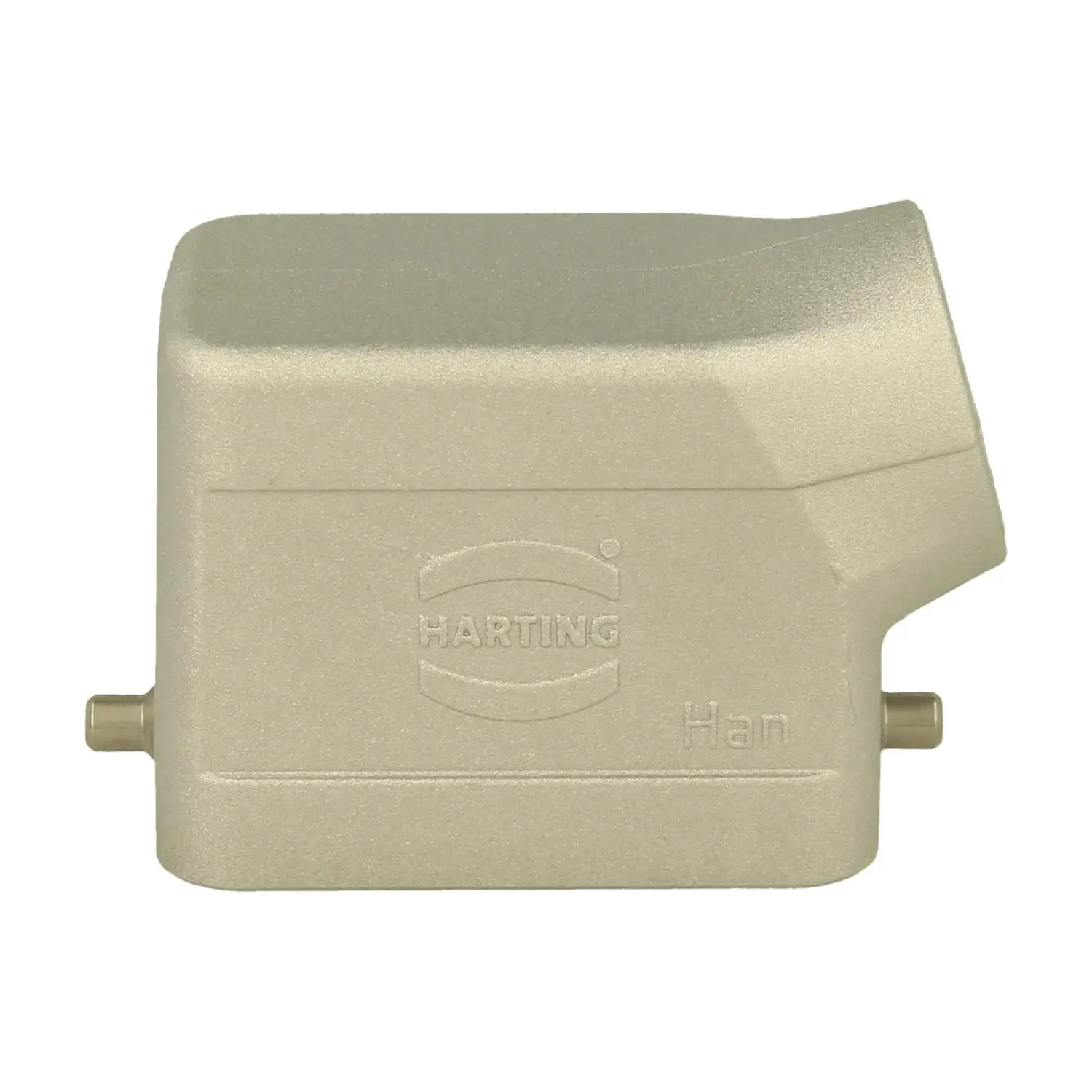 Produktfoto 1 von 19628061541 Harting Han 6B EMV / High Temp Tüllengehäuse niedrig, 1xM25 seitlicher Kabelabgang, für 1 Bügel (am Unterteil)