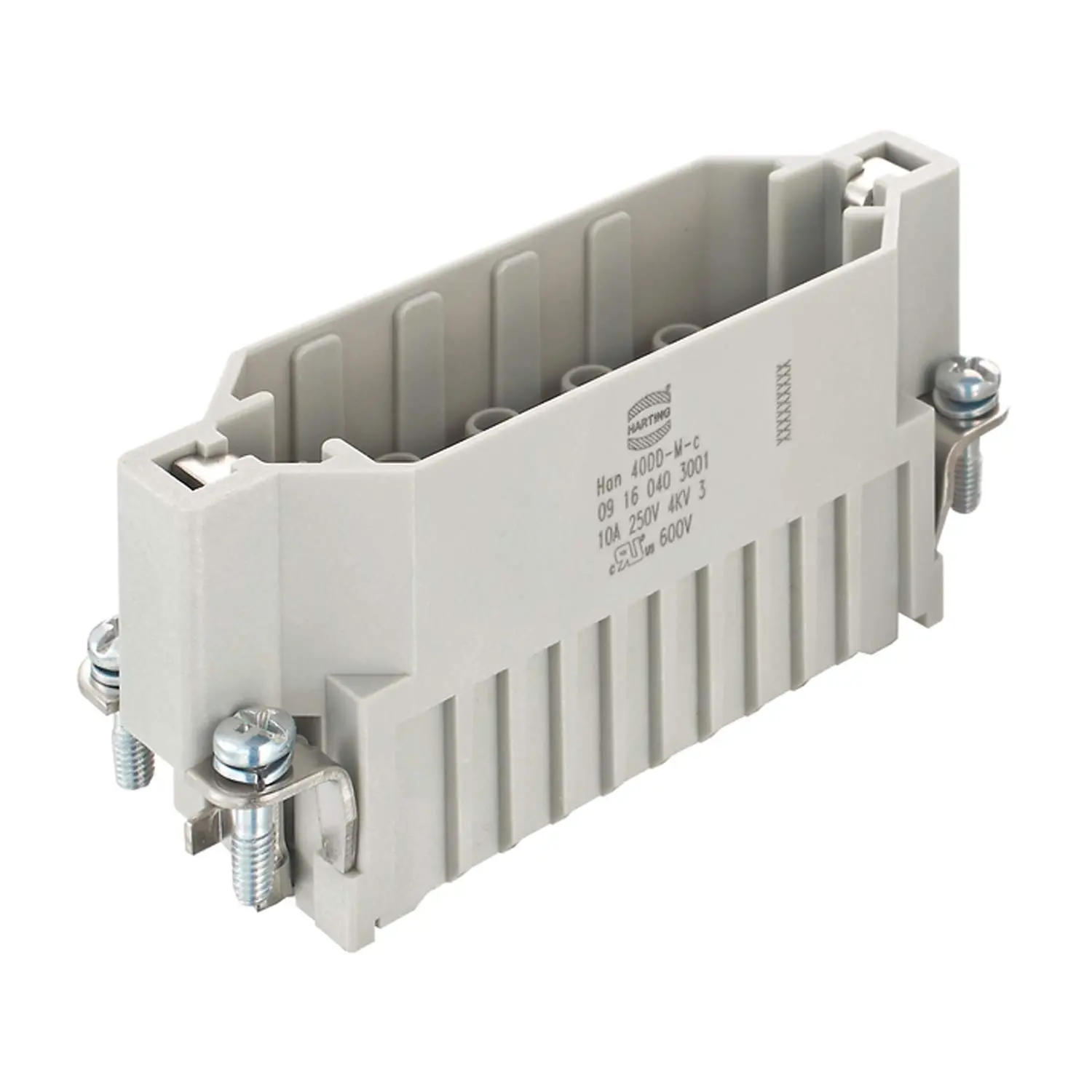 Produktfoto 1 von 09160403001 HARTING Han 40DD Stifteinsatz (M) Crimpanschluss, 40-polig+PE 250V, 10A