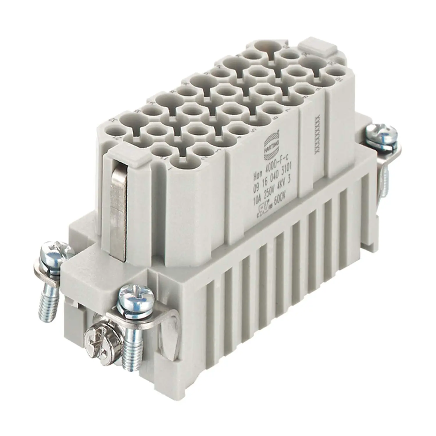 Produktfoto 1 von 09160403101 HARTING Han 40DD Buchseneinsatz (F) Crimpanschluss, 40-polig+PE 250V, 10A