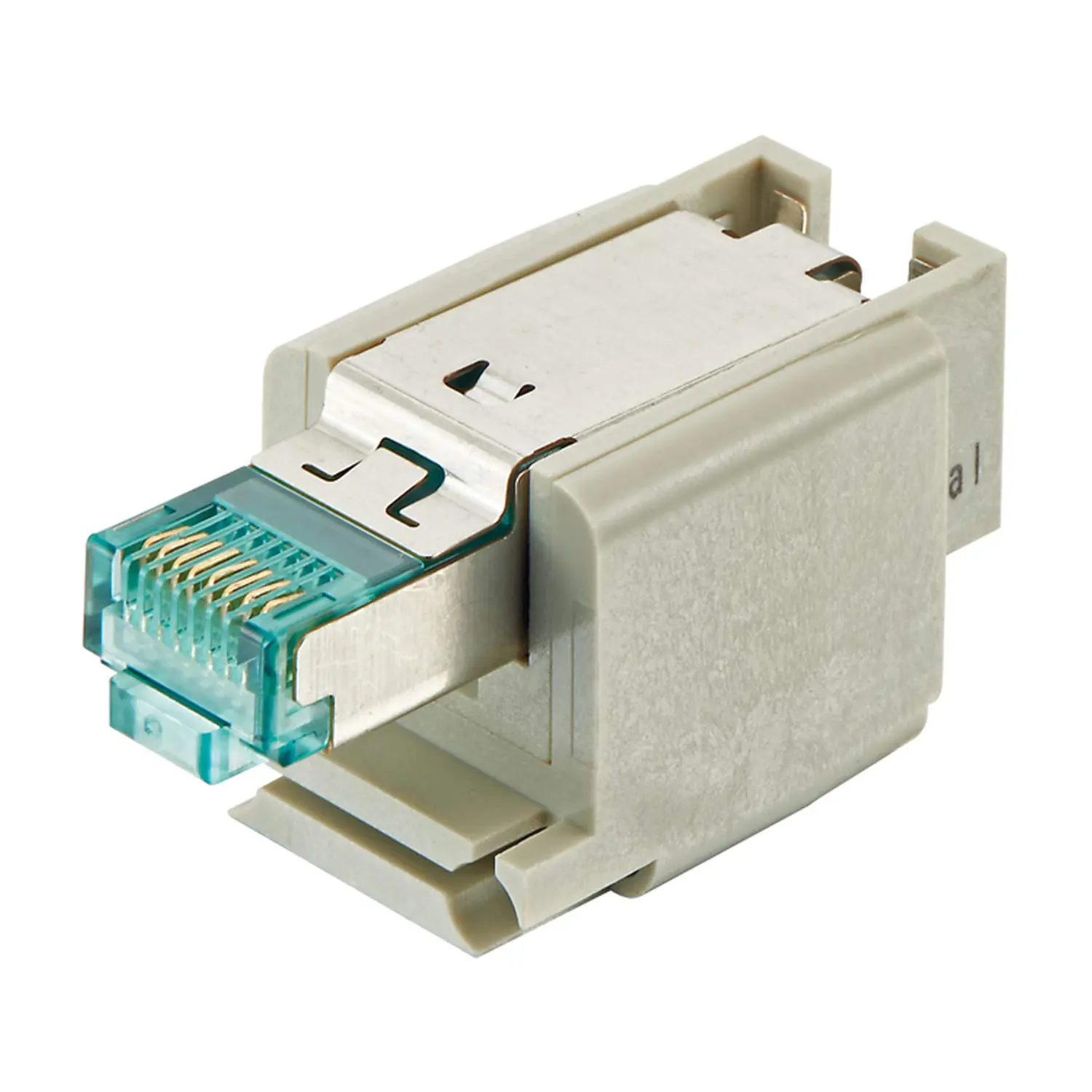 Produktfoto 1 von 09120033016 HARTING Han-Brid RJ45 C Kat 6A Stifteinsatz (M) Schneidklemmanschluss (IDC-Kontakte), 10-polig 2/8 24V, 10A