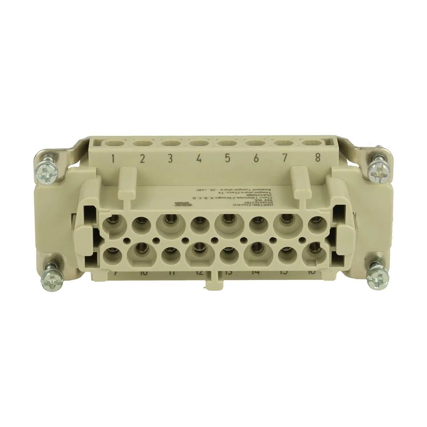 Produktfoto 1 von 09365162701 HARTING Han 16Ex UL Buchseneinsatz (F) Schraubanschluss, 16-polig+PE 90V, 16A