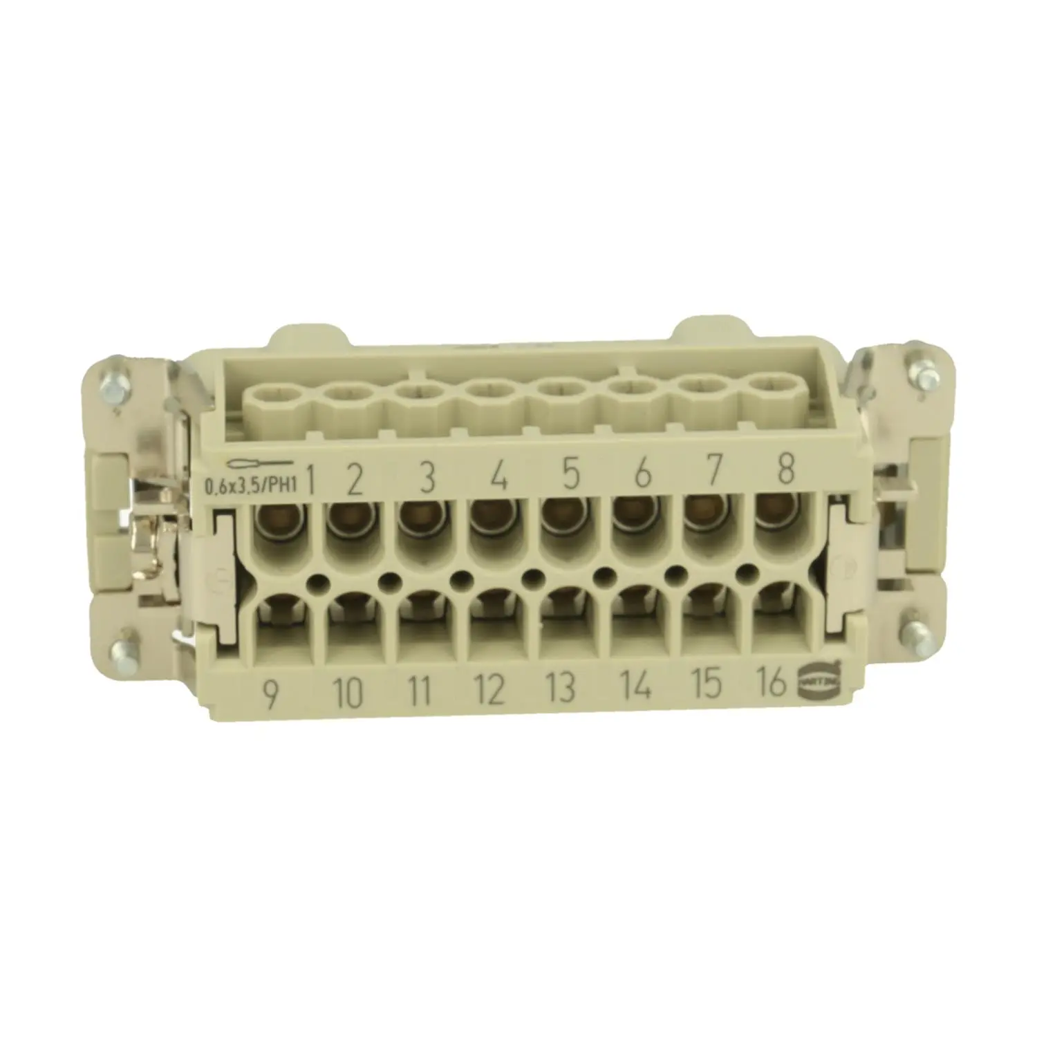 Produktfoto 1 von 09360162601 HARTING Han 16Ex Stifteinsatz (M) Schraubanschluss, 16-polig+PE 90V, 16A