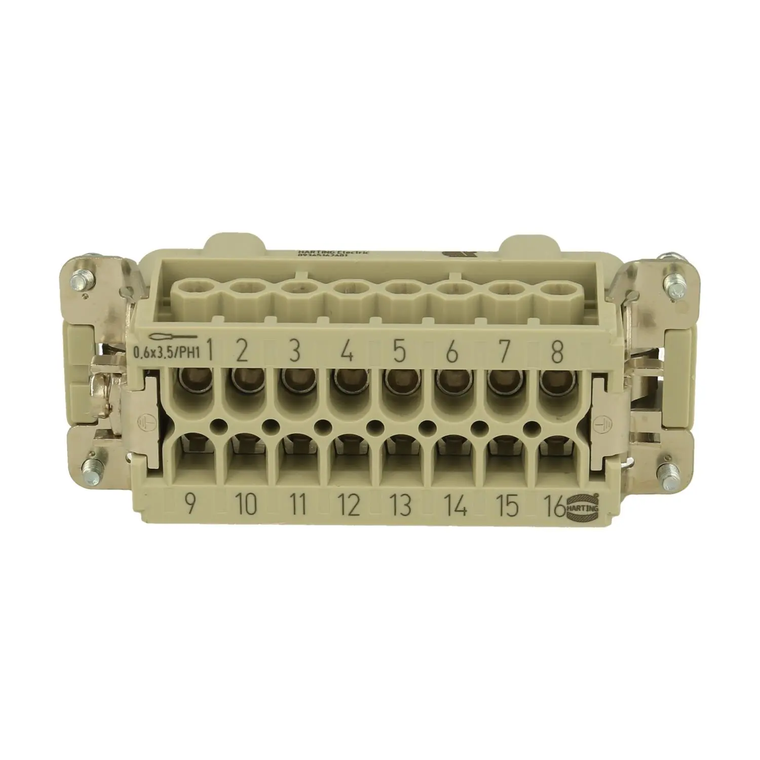 Produktfoto 1 von 09365162601 HARTING Han 16Ex UL Stifteinsatz (M) Schraubanschluss, 16-polig+PE 90V, 16A