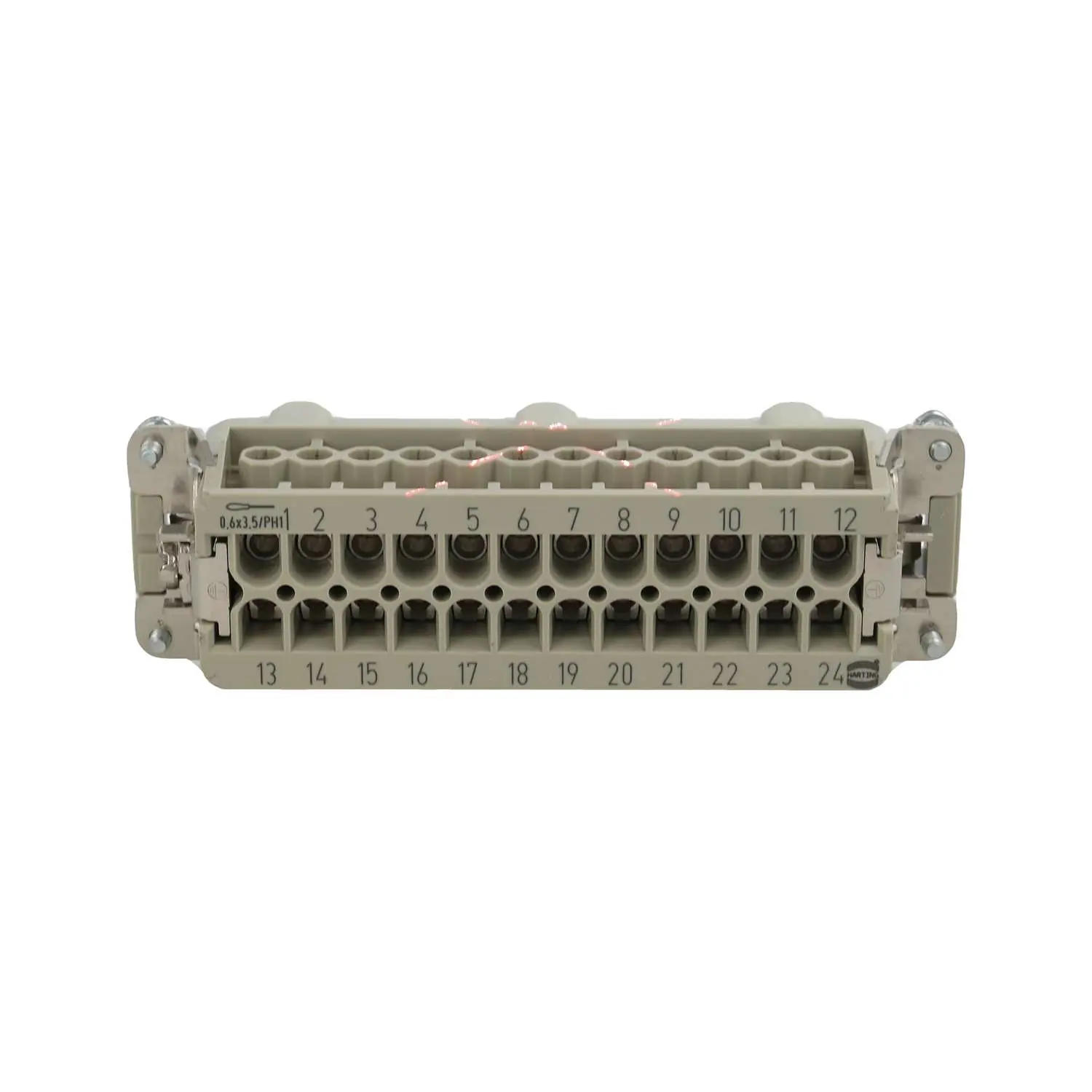 Produktfoto 1 von 09360242601 HARTING Han 24Ex Stifteinsatz (M) Schraubanschluss, 24-polig+PE 90V, 16A