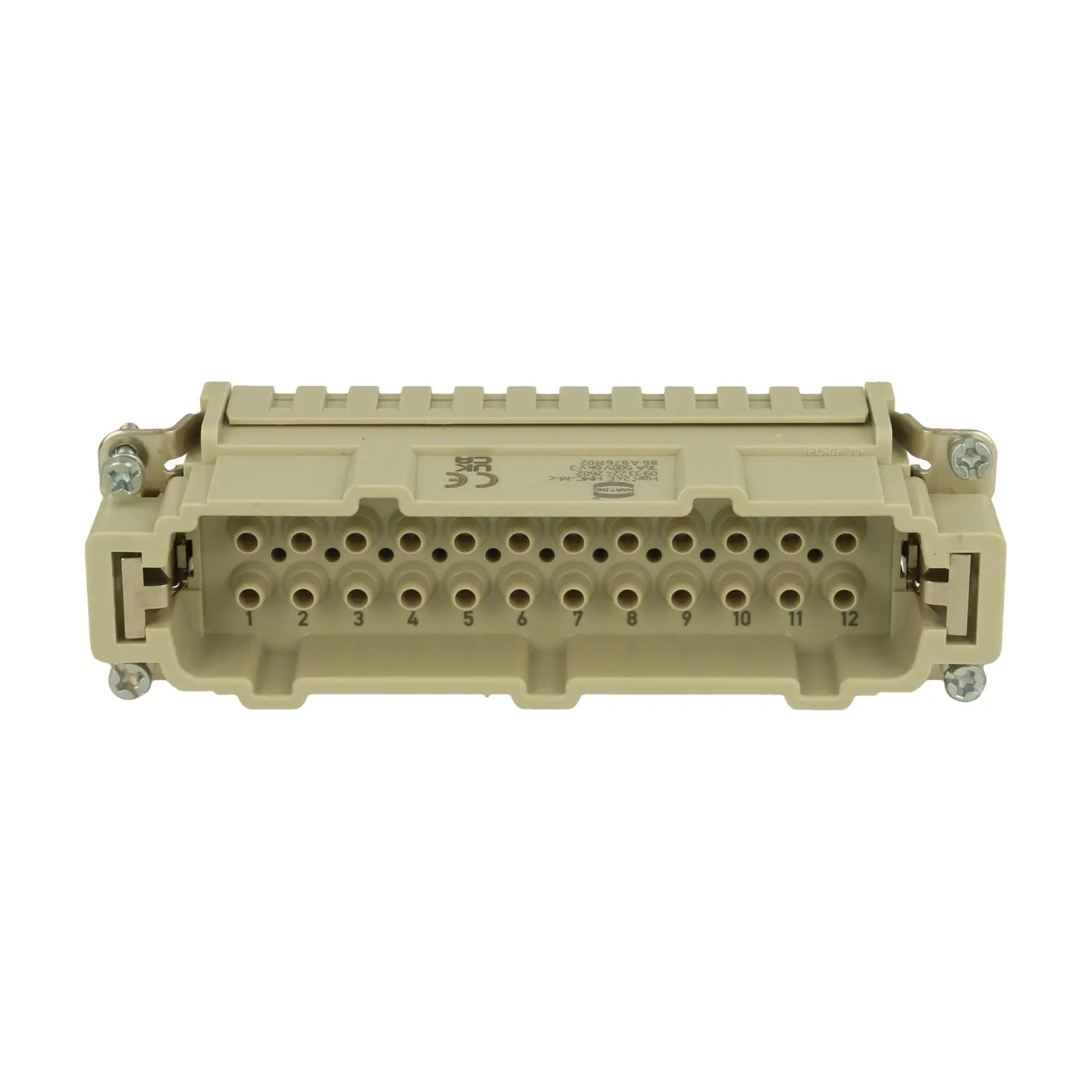 Produktfoto 1 von 09332242602 HARTING Han 24E HMC Stifteinsatz (M) Crimpanschluss, 24-polig+PE 500V, 16A