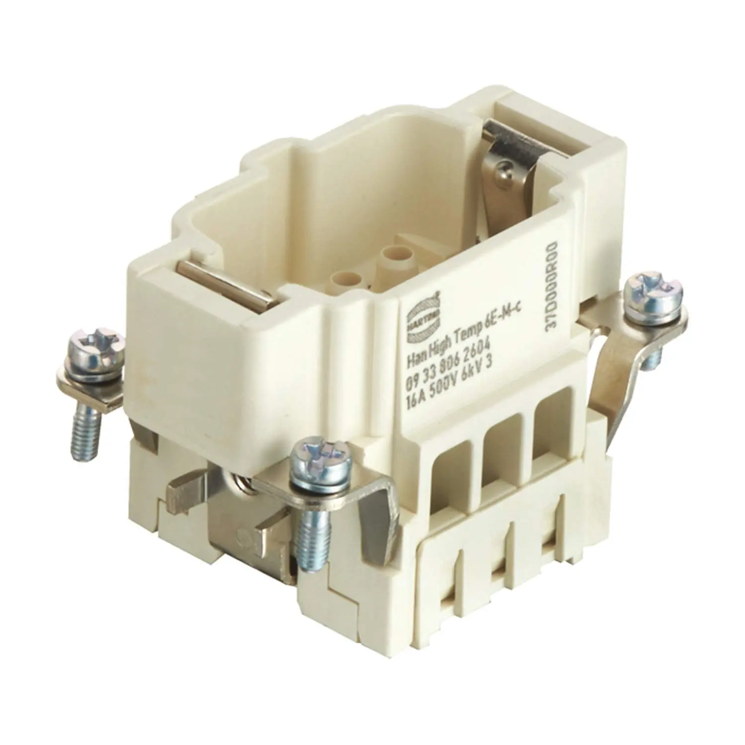 Produktfoto 1 von 09338062604 HARTING Han High Temp 6E Stifteinsatz (M) Crimpanschluss, 6-polig+PE 500V, 16A