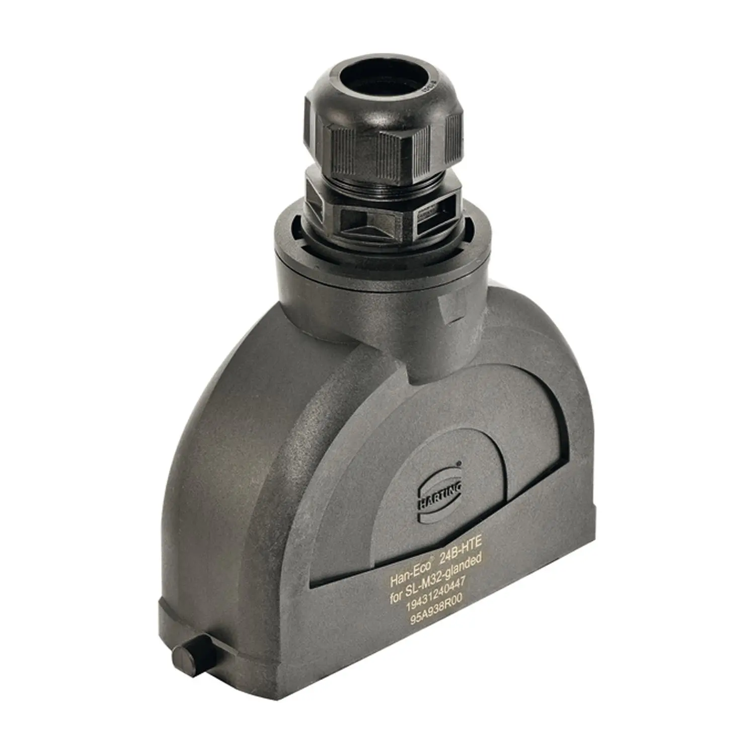 Produktfoto 1 von 19431240447 Harting Han ECO 24B Tüllengehäuse mit Kabelverschraubung, 1xM32 gerader Kabelabgang, für 1 Bügel (am Unterteil)